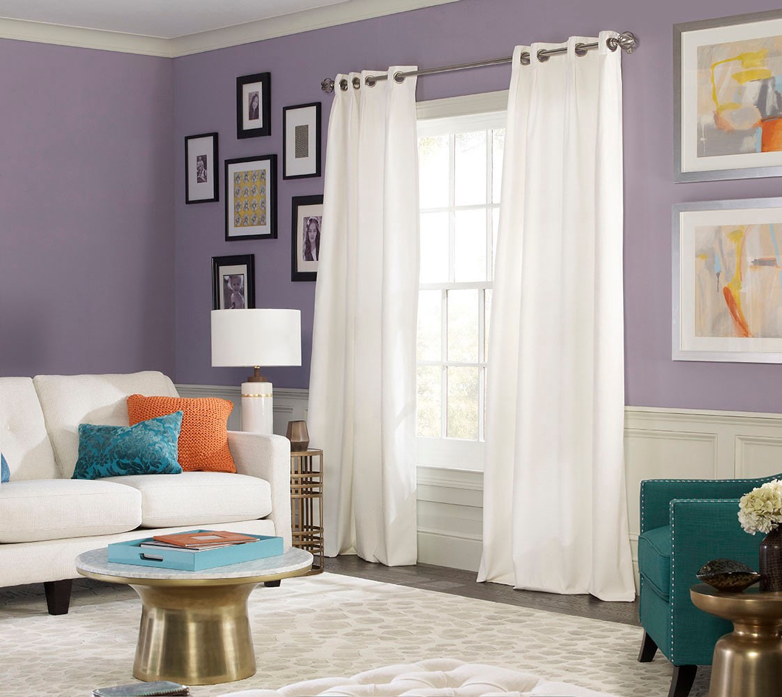 slide 1 of 6, allen + roth 95-in Cream Room darkening Thermal lined Grommet Single curtain panel, 1 ct