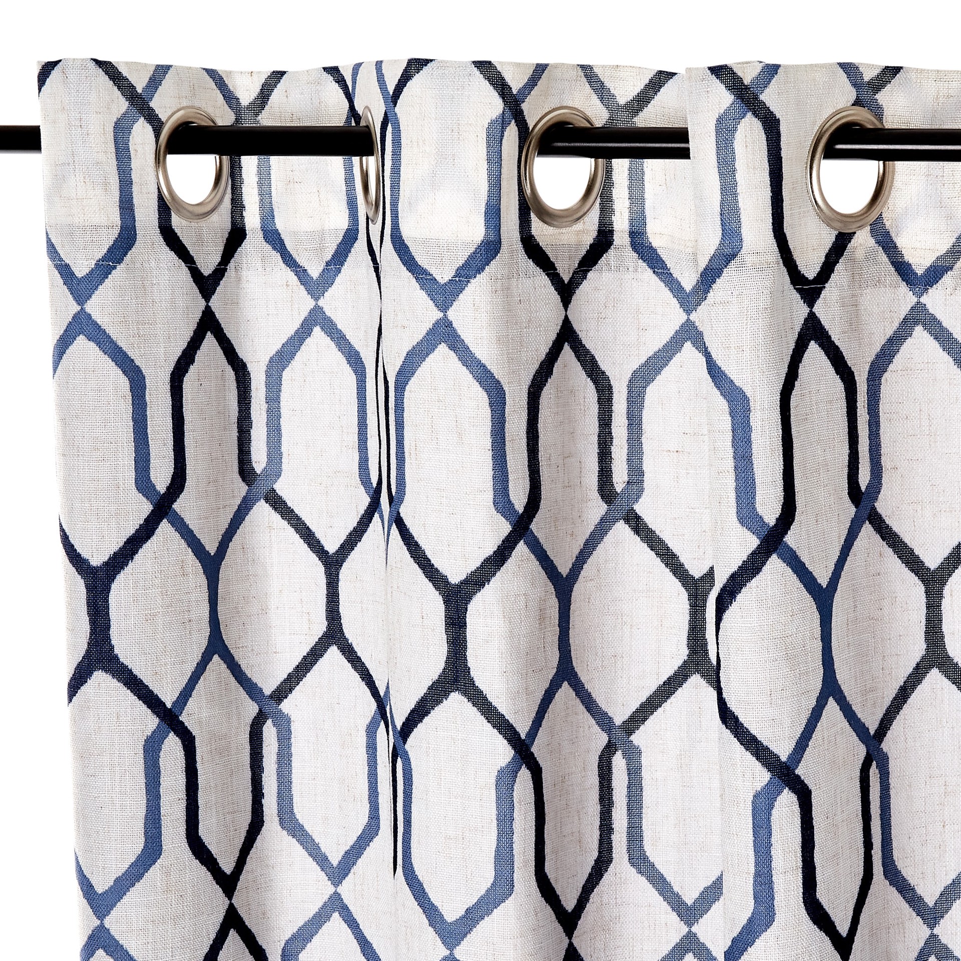 slide 3 of 6, allen + roth 95.0-in Admiral Geometric Blackout Thermal lined Grommet Single curtain panel, 1 ct