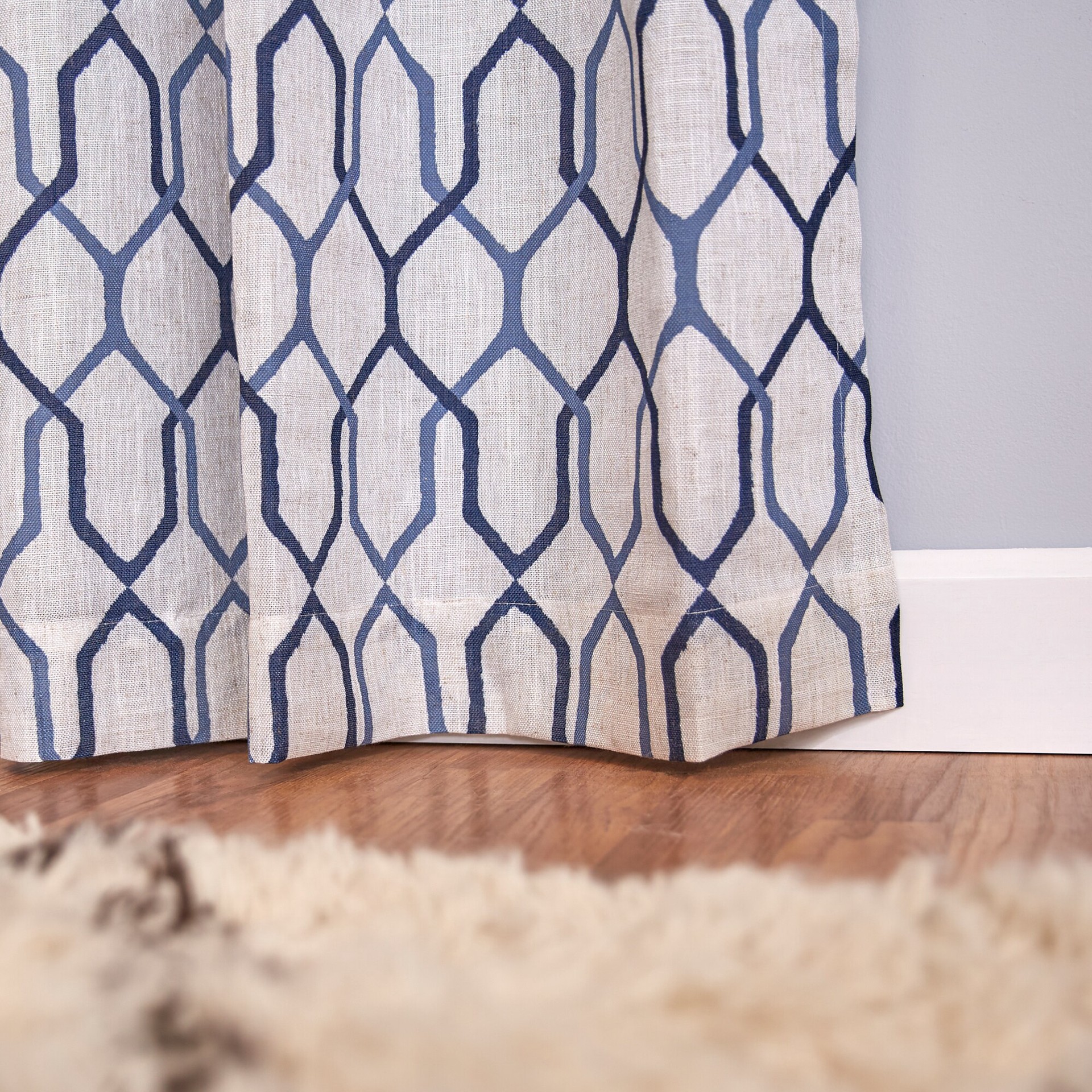 slide 5 of 6, allen + roth 95.0-in Admiral Geometric Blackout Thermal lined Grommet Single curtain panel, 1 ct