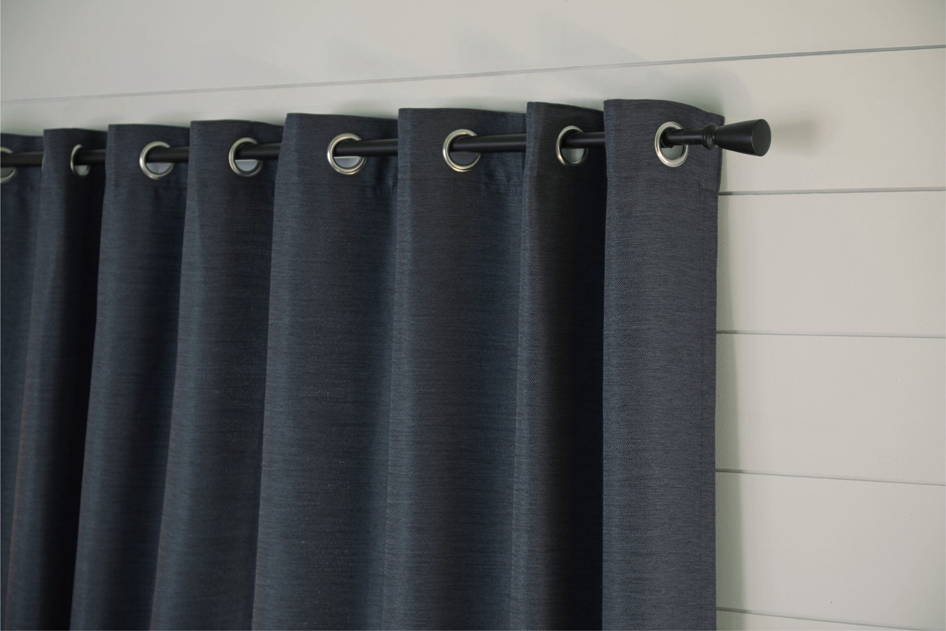 slide 3 of 6, allen + roth 95-in Indigo Room darkening Thermal lined Grommet Single curtain panel, 1 ct