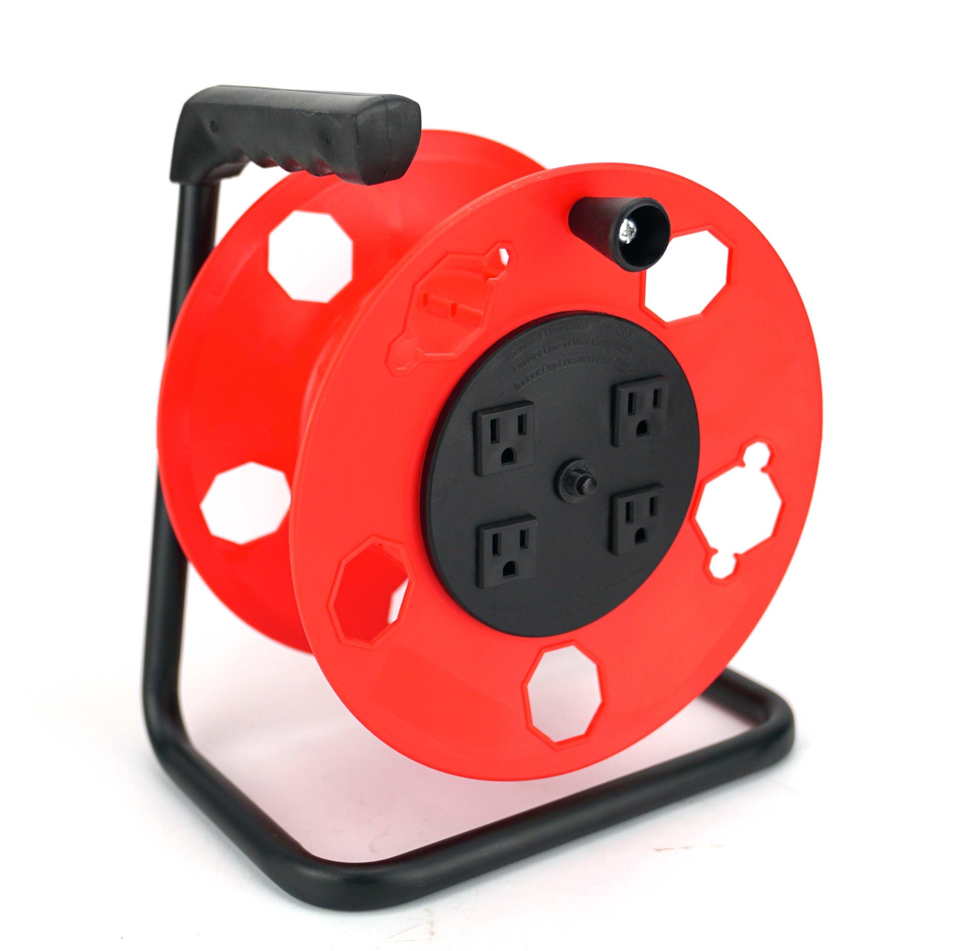 slide 1 of 3, Utilitech 100 Ft. Extension Cord Storage Reel and Stand, 1 ct