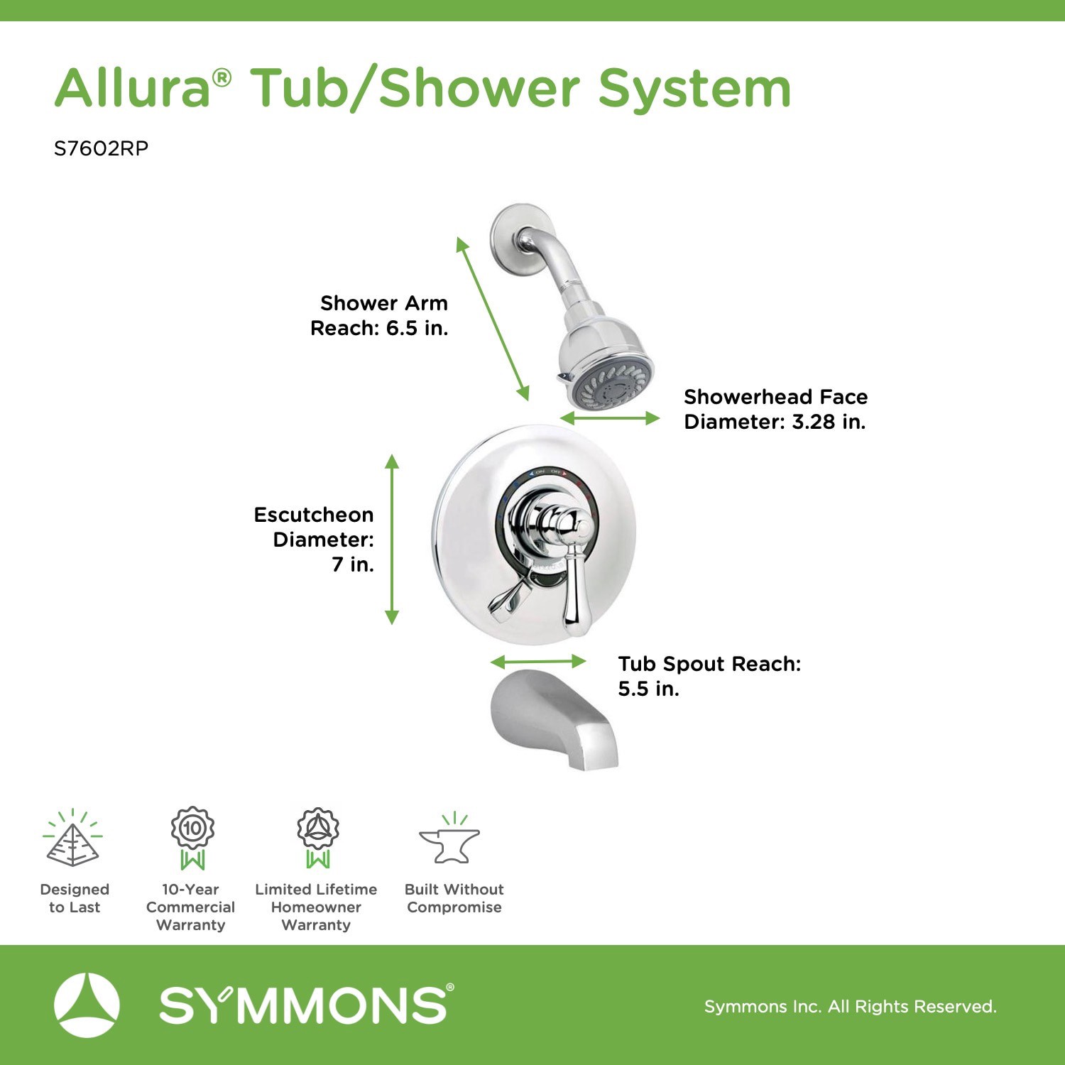 slide 3 of 4, Symmons Allura Chrome 1-handle 3.28-in Round Bathtub and shower Faucet with Valve (Multi-function), 1 ct