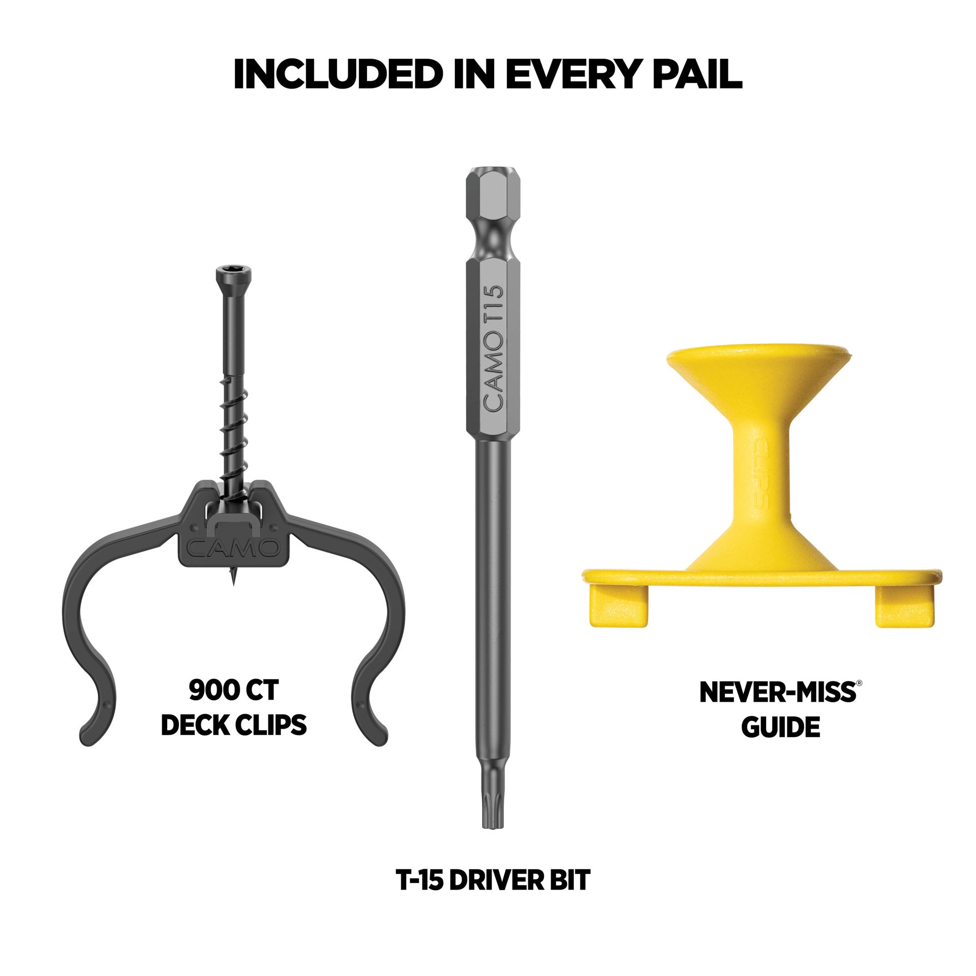 slide 5 of 6, CAMO Edge Clip Deck clips 304 Stainless Steel Gusset and 410 Stainless Steel Screw Hidden Deck Fastener 250 Square feet ( 450 -Pack ), 1 ct