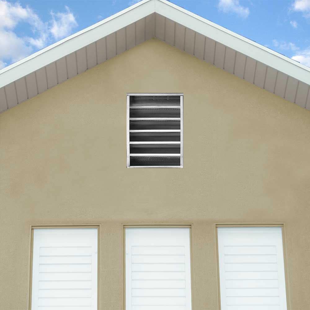 slide 2 of 2, Gibraltar Building Products 12.25-in x 18.25-in Silver Rectangle Steel Gable Louver Vent, 1 ct