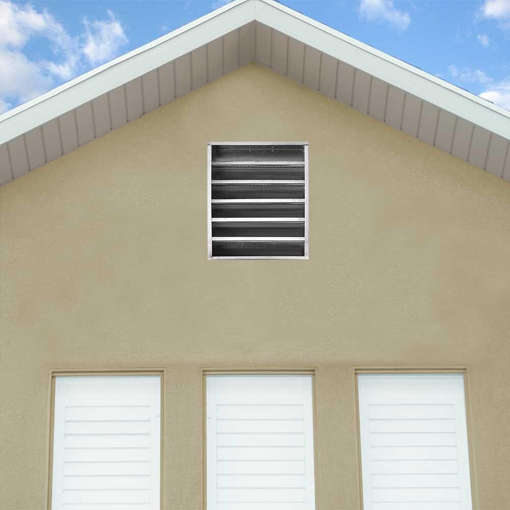 slide 2 of 2, Gibraltar Building Products 14.25-in x 18.25-in Silver Rectangle Steel Gable Louver Vent, 1 ct