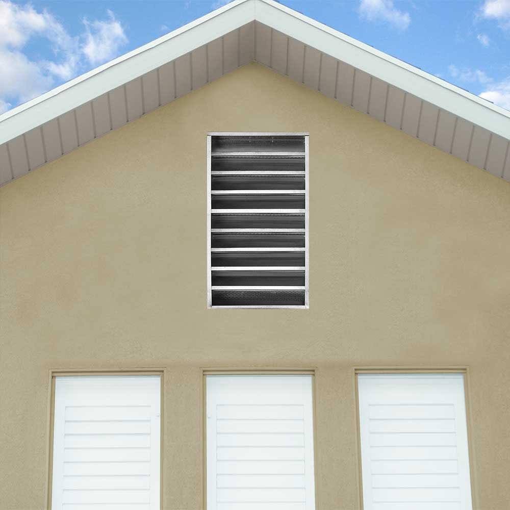 slide 2 of 2, Gibraltar Building Products 14.25-in x 24.25-in Silver Rectangle Steel Gable Louver Vent, 1 ct