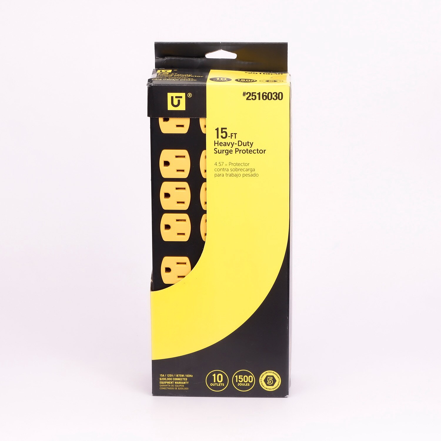 slide 3 of 6, Utilitech 15-ft 10 -Outlet Indoor Black Power Strip, 1 ct