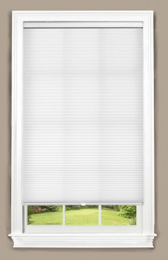 slide 1 of 6, allen + roth 29-in x 72-in White Light Filtering Cordless Cellular Shade, 1 ct