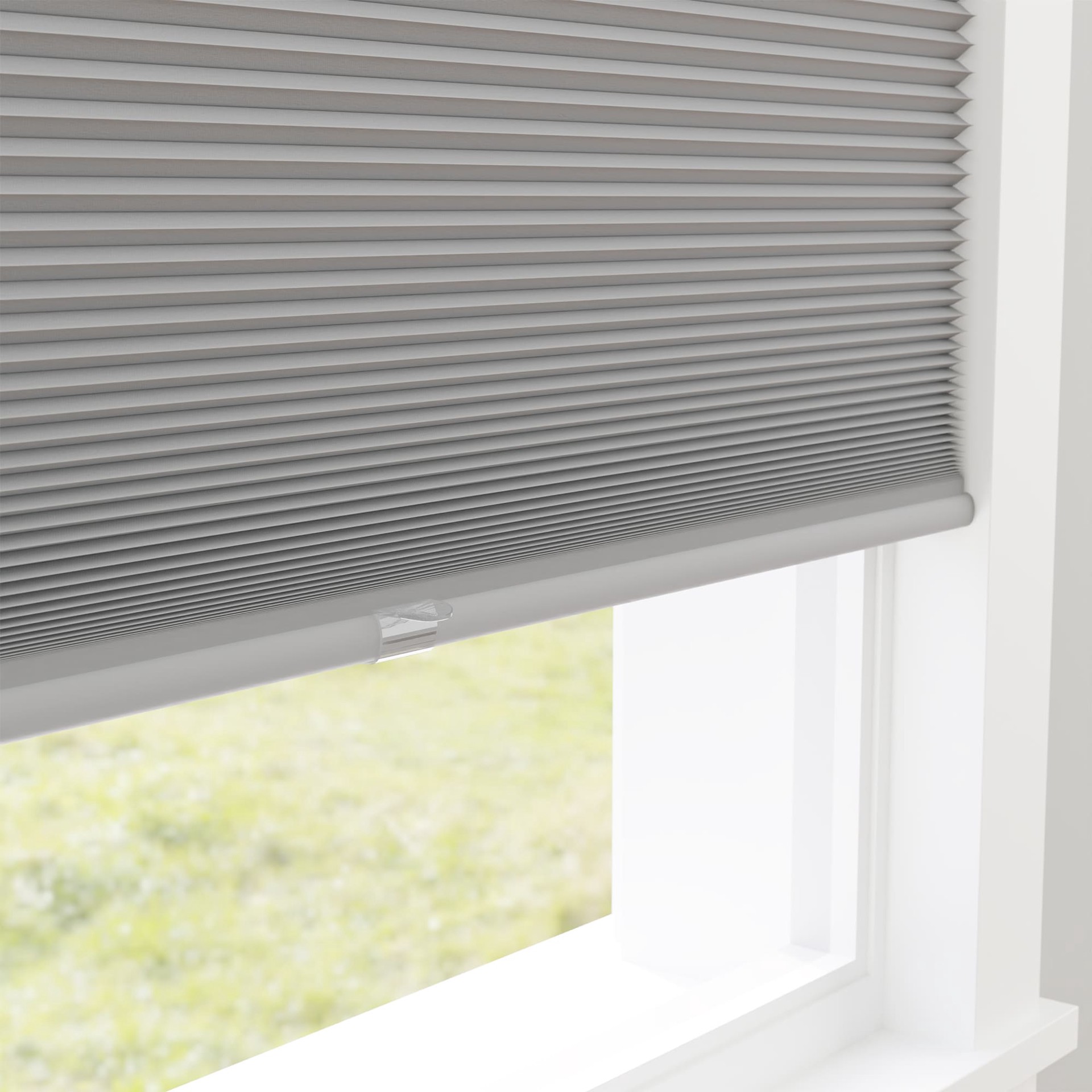slide 4 of 6, allen + roth 29-in x 72-in Gray Light Filtering Cordless Cellular Shade, 1 ct