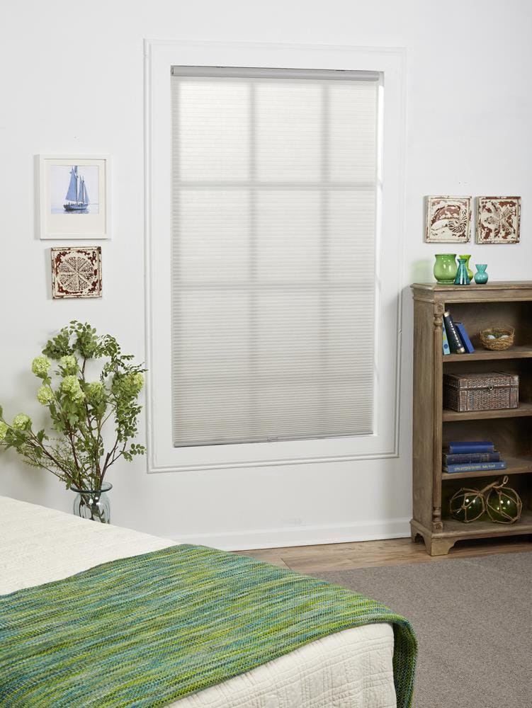 slide 6 of 6, allen + roth 52-in x 64-in Gray Light Filtering Cordless Cellular Shade, 1 ct