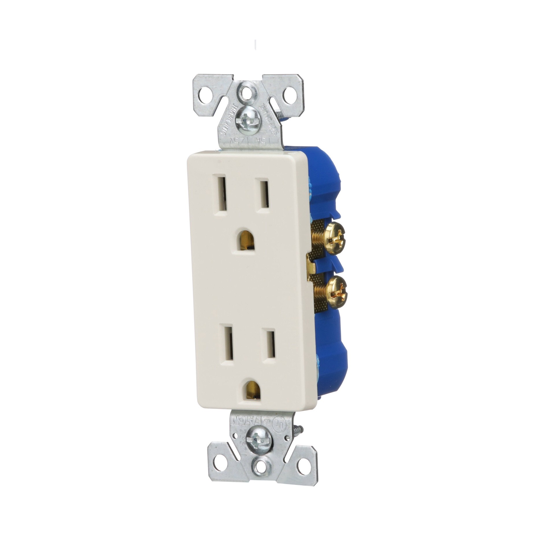 slide 2 of 6, 15 -Amp 125-volt Residential Decorator Outlet , Light almond, 1 ct