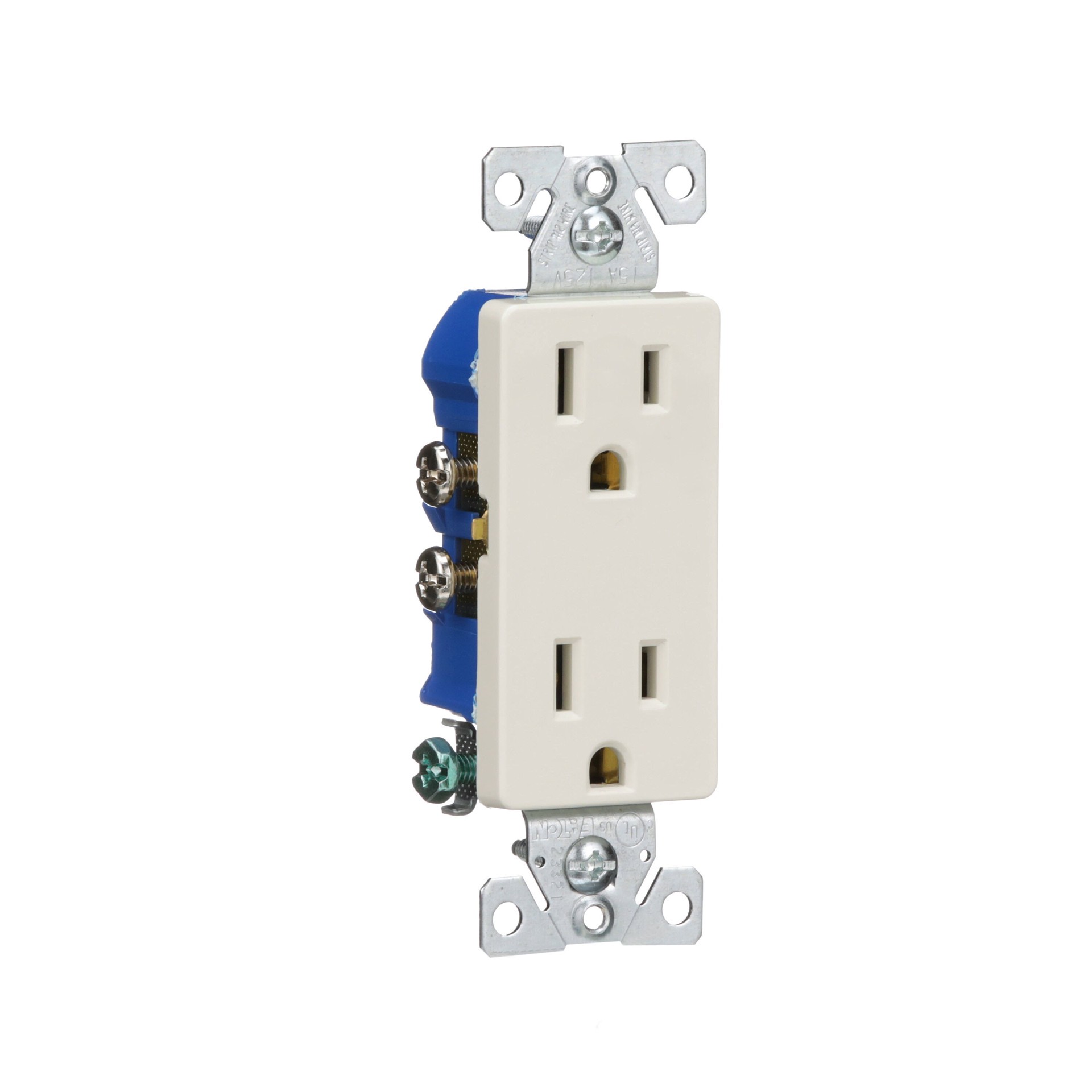 slide 6 of 6, 15 -Amp 125-volt Residential Decorator Outlet , Light almond, 1 ct