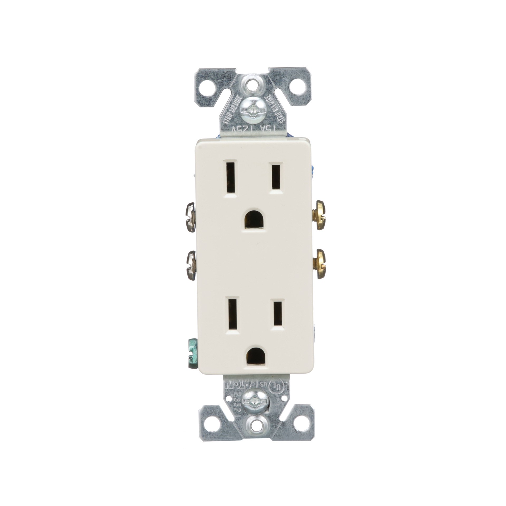 slide 1 of 6, 15 -Amp 125-volt Residential Decorator Outlet , Light almond, 1 ct