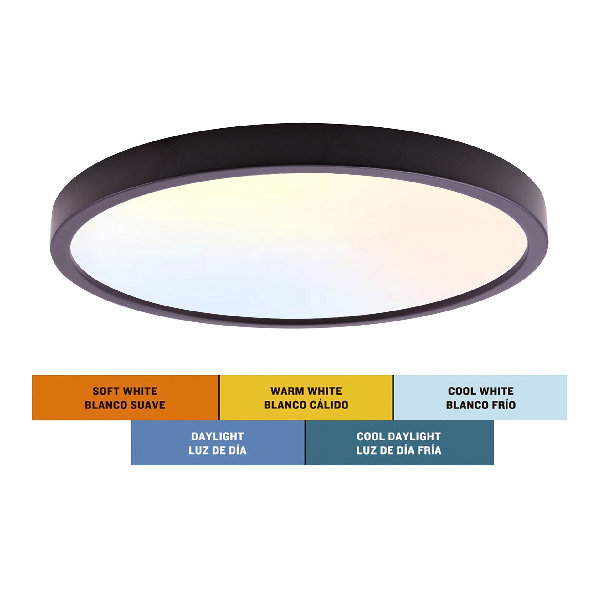 slide 5 of 6, Project Source 1 -Light 15-in Matte Bronze Integrated LED Flush Mount Light, 1 ct
