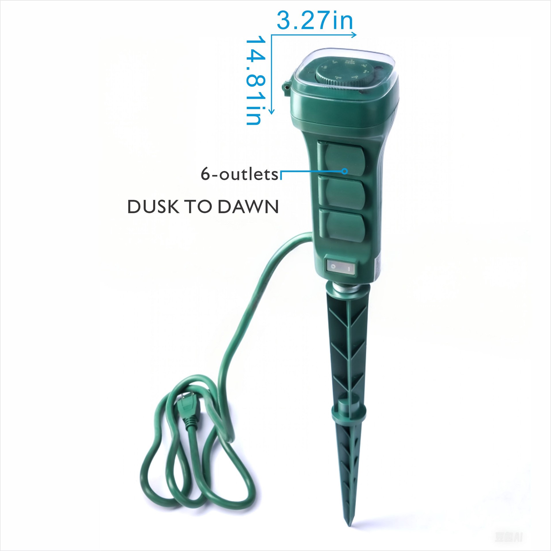 slide 5 of 5, Utilitech 15 -Amps 125-volt Outdoor 6 -Outlet Countdown Analog Lighting Timer, 1 ct