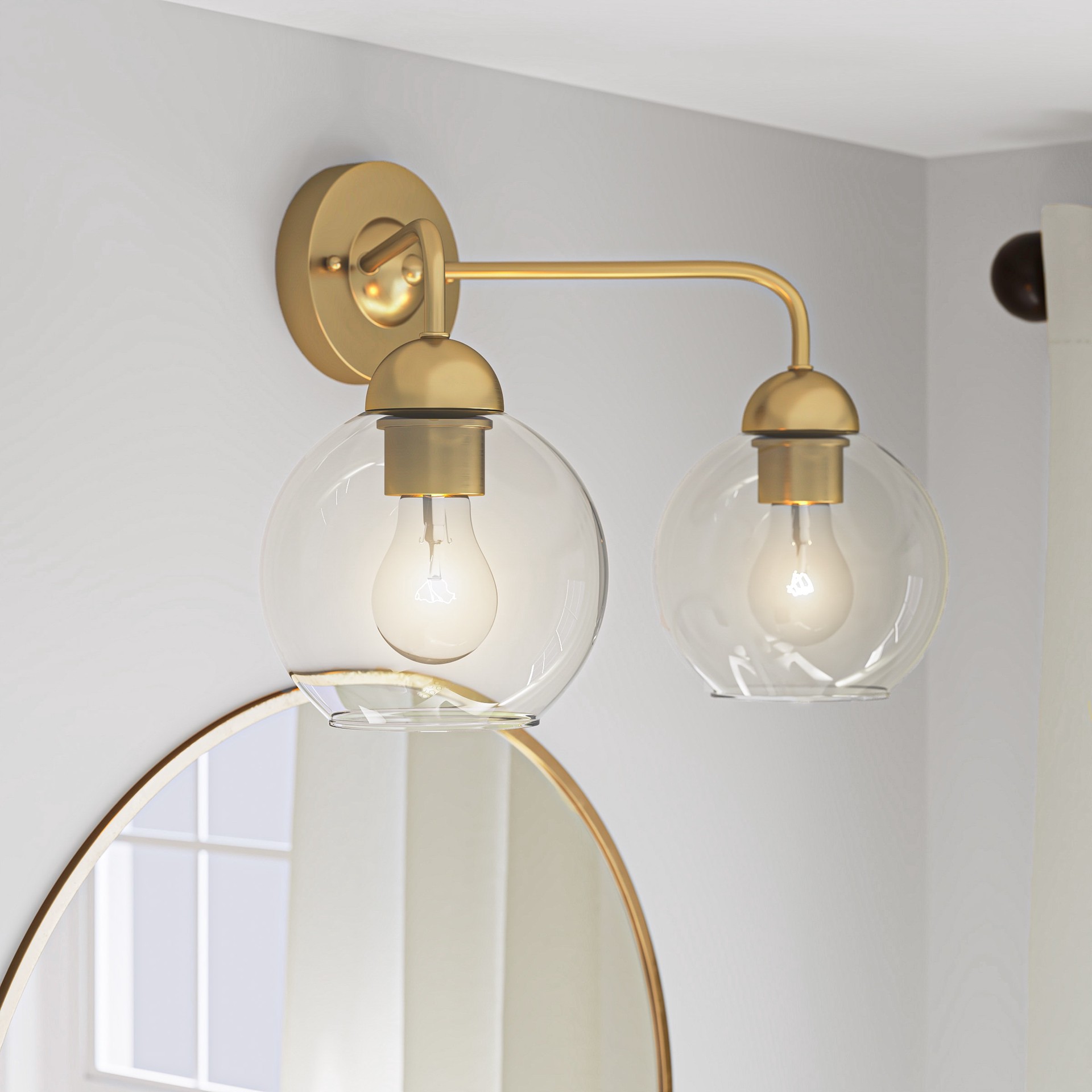 slide 2 of 6, Origin 21 Soren 15.75-in 2 Light Gold Transitional Bathroom Vanity light, 1 ct