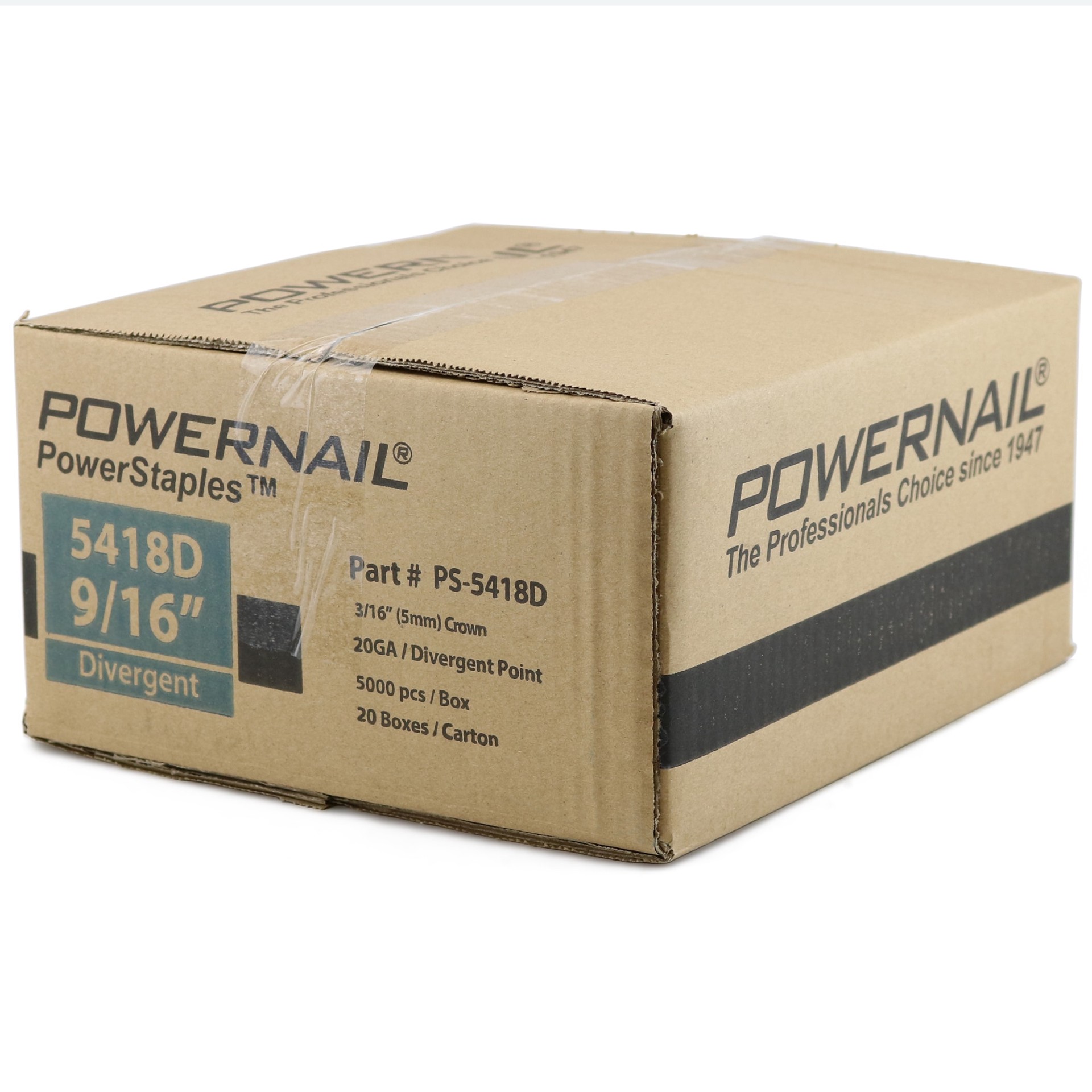 slide 5 of 6, Powernail 9/16-in Leg x 3/16-in 20 -Gauge Tacking staples 5000 -Per Box, 1 ct