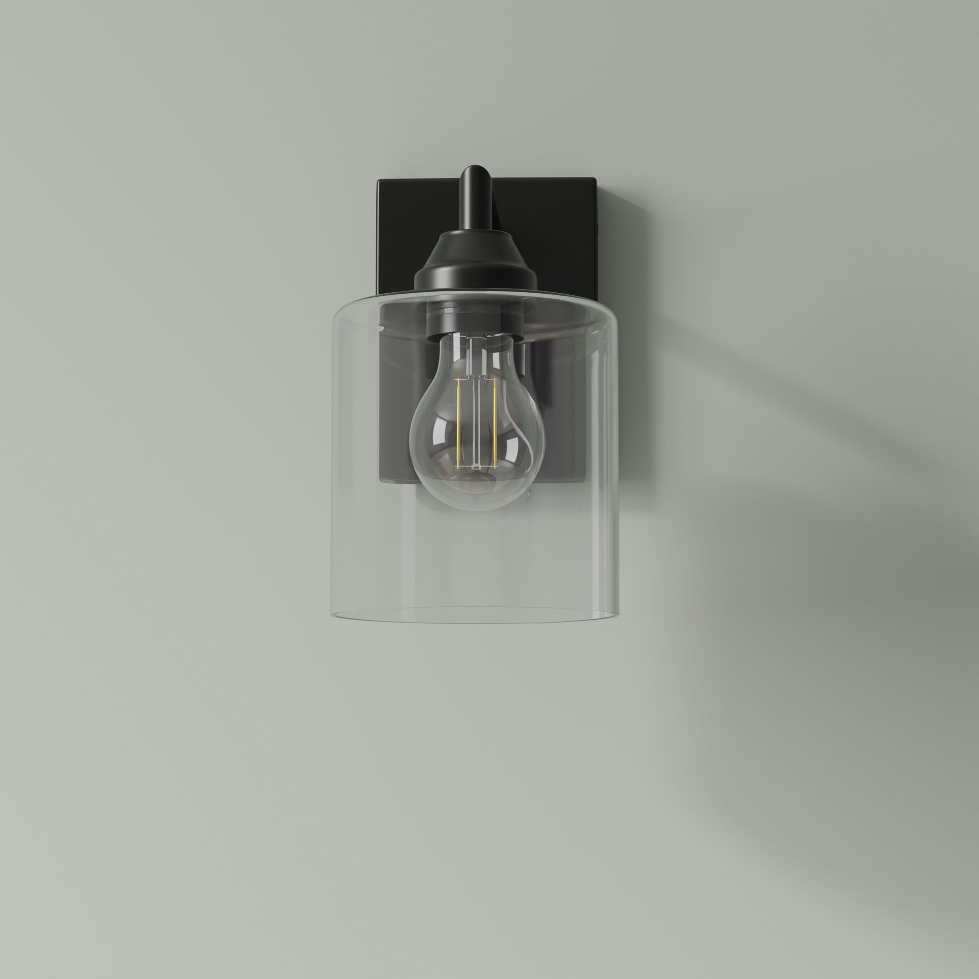 slide 5 of 6, Style Selections Mix and Match 5-in x 4.75-in Cylinder Clear Clear glass Vanity light shade with 2-1/4-in Fitter, 1 ct