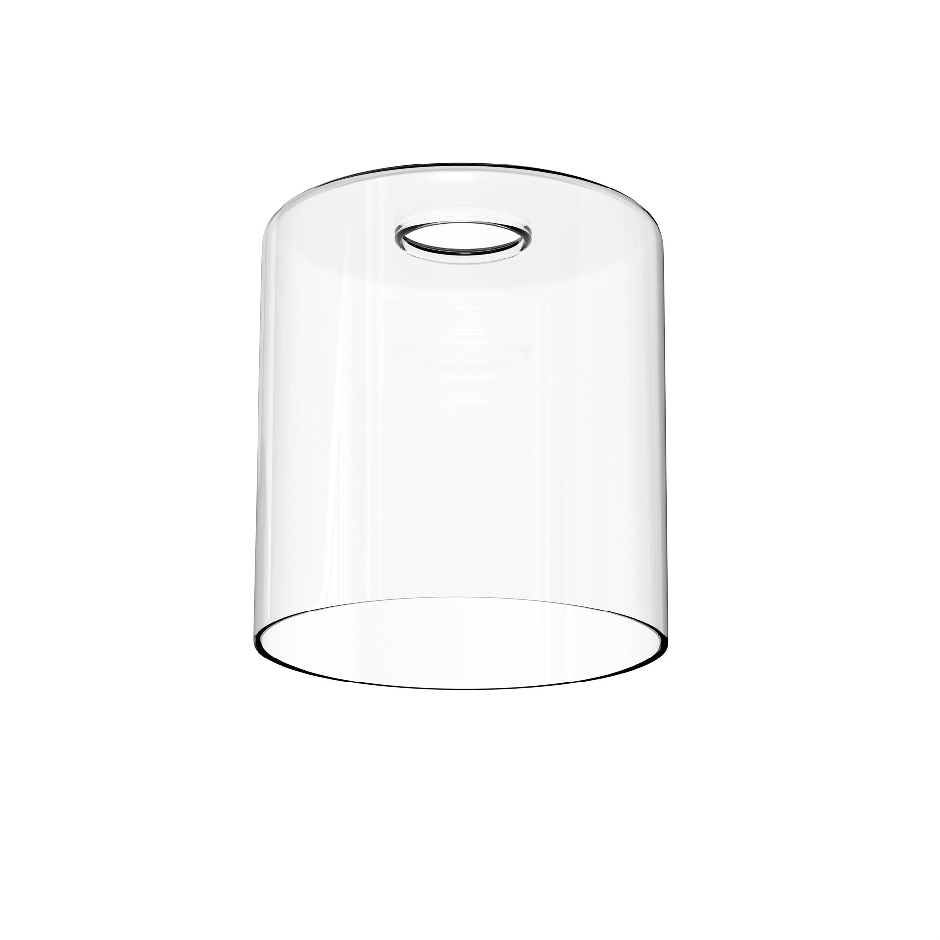 slide 4 of 6, Style Selections Mix and Match 5-in x 4.75-in Cylinder Clear Clear glass Vanity light shade with 2-1/4-in Fitter, 1 ct