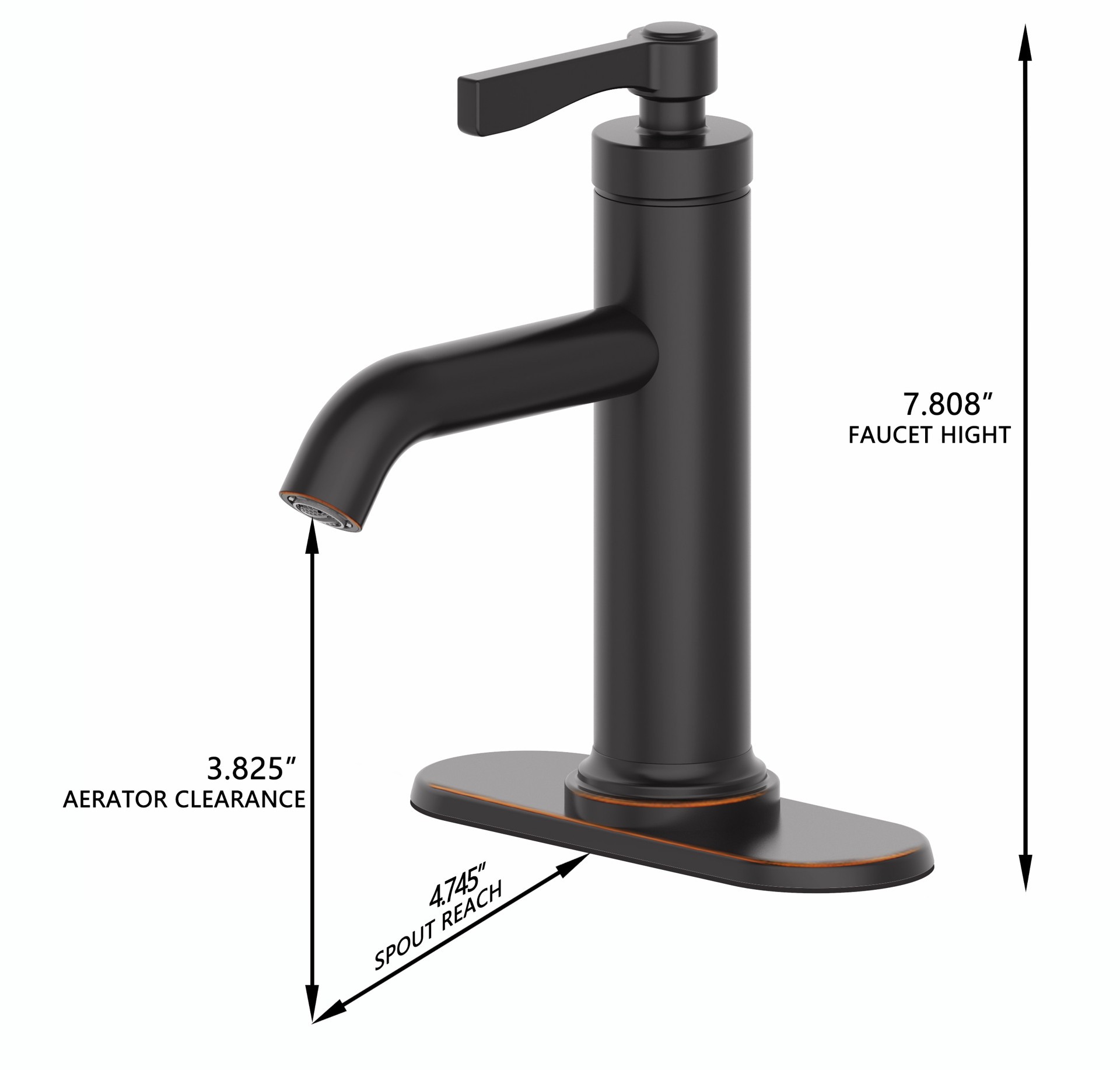 slide 6 of 6, allen + roth Townley Oil Rubbed Bronze Single hole 1-handle WaterSense Mid-arc Residential Handle Bathroom Sink Faucet with Drain with Deck Plate, 1 ct