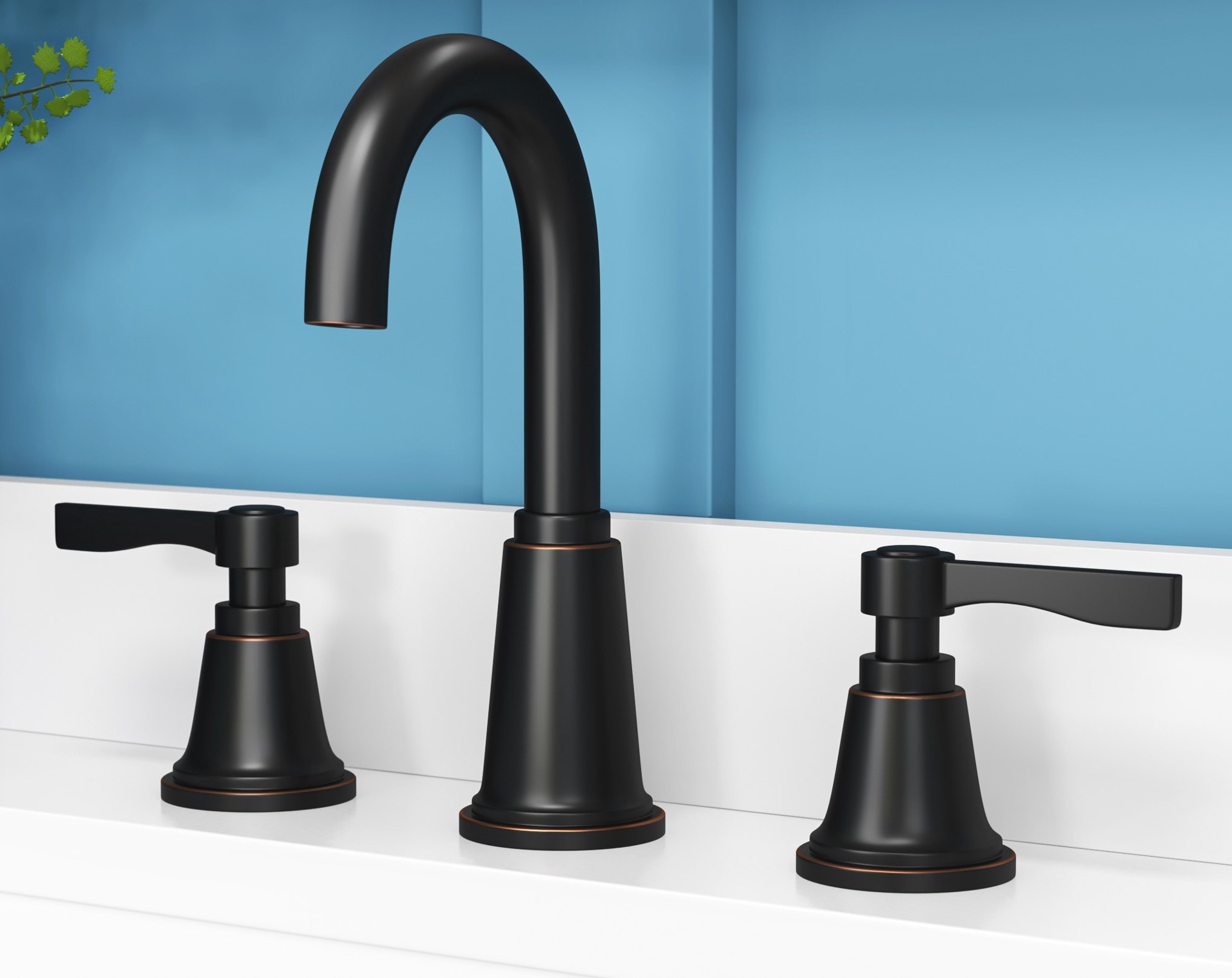 slide 1 of 6, allen + roth Townley Oil Rubbed Bronze Widespread 2-handle WaterSense High-arc Residential Handle Bathroom Sink Faucet with Drain, 1 ct