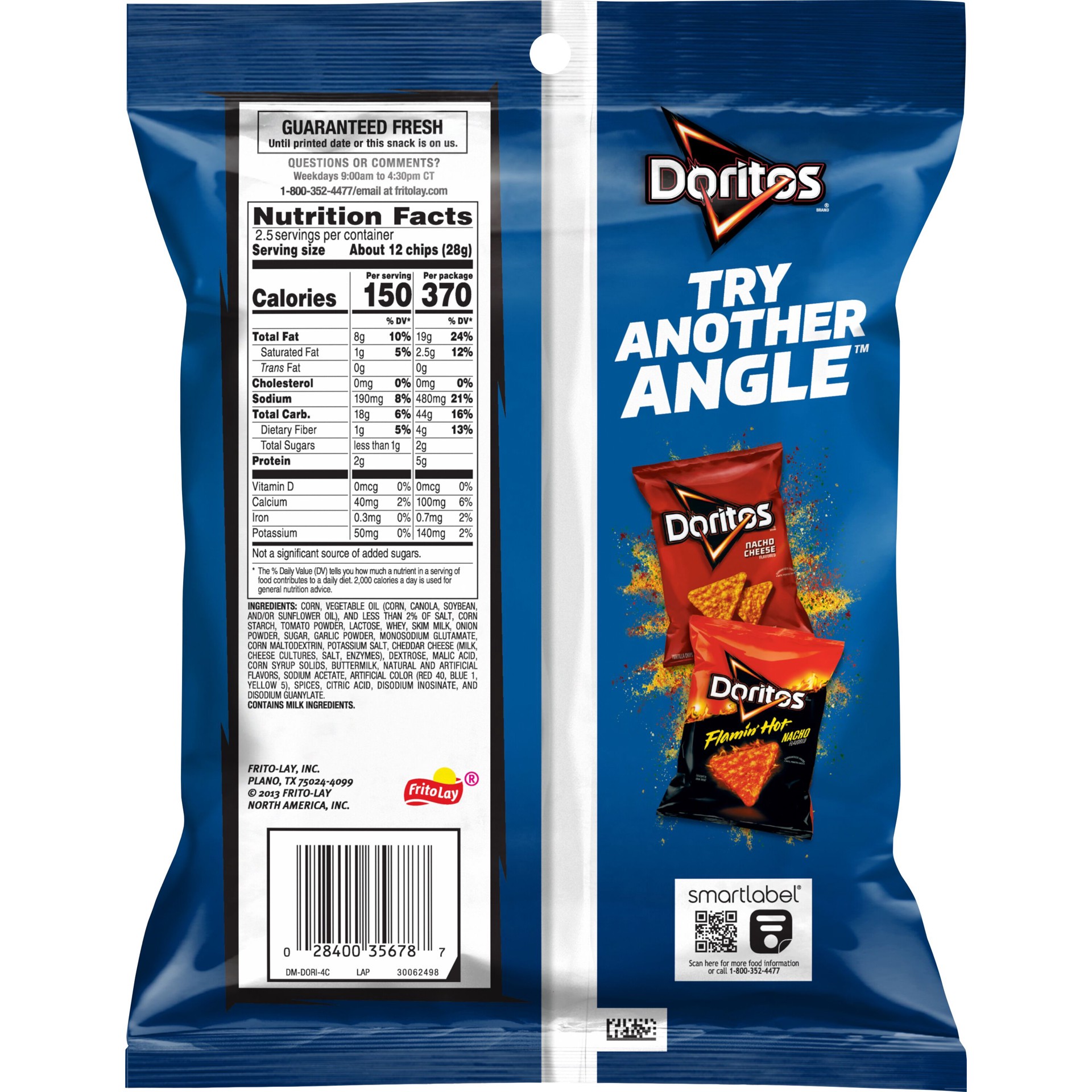 slide 2 of 4, Frito-Lay Doritos Cool Ranch 2.5-oz Corn Chips, 1 ct