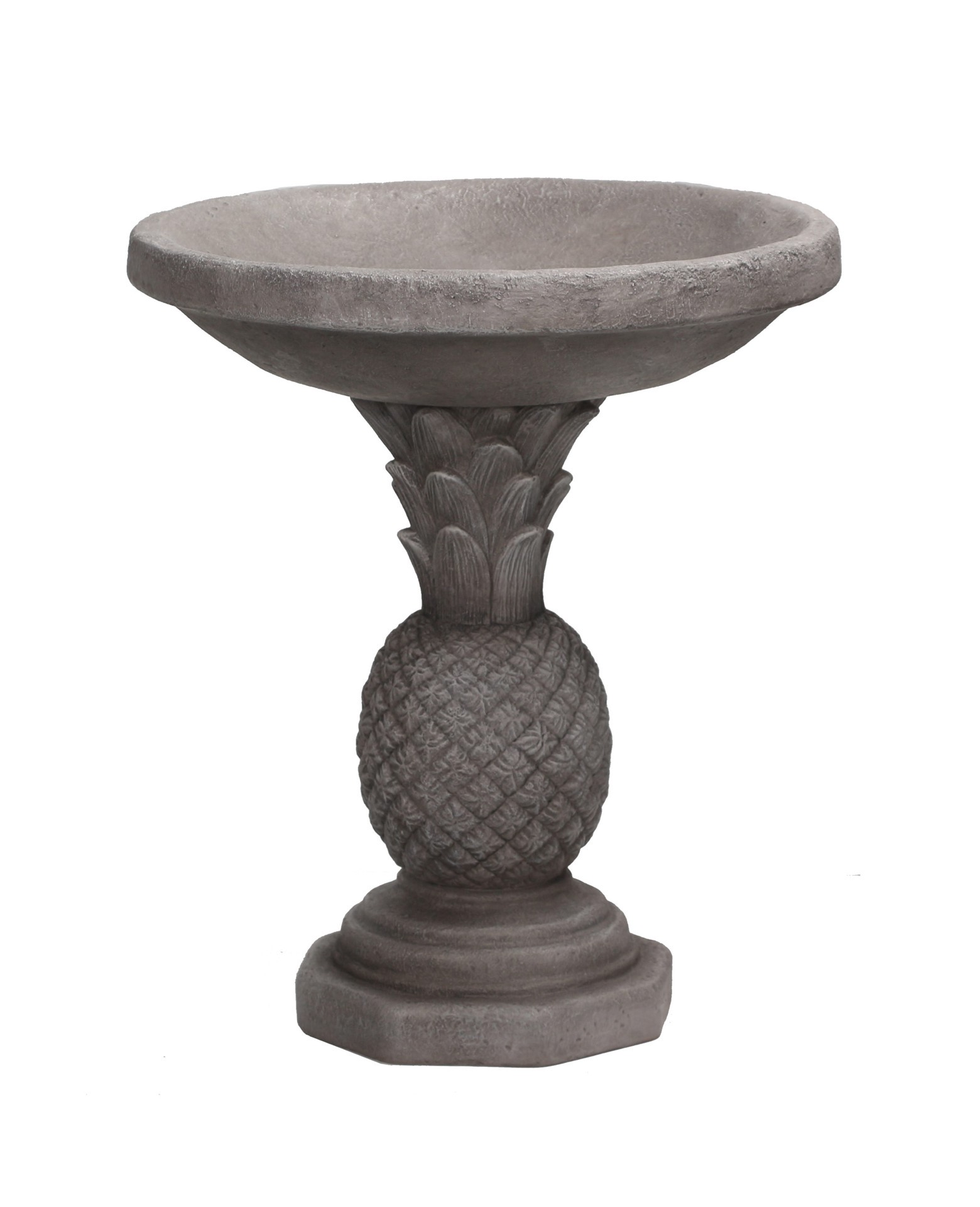 slide 1 of 6, Style Selections Pineapple 20-in H Gray Plastic Complete birdbath, 1 ct