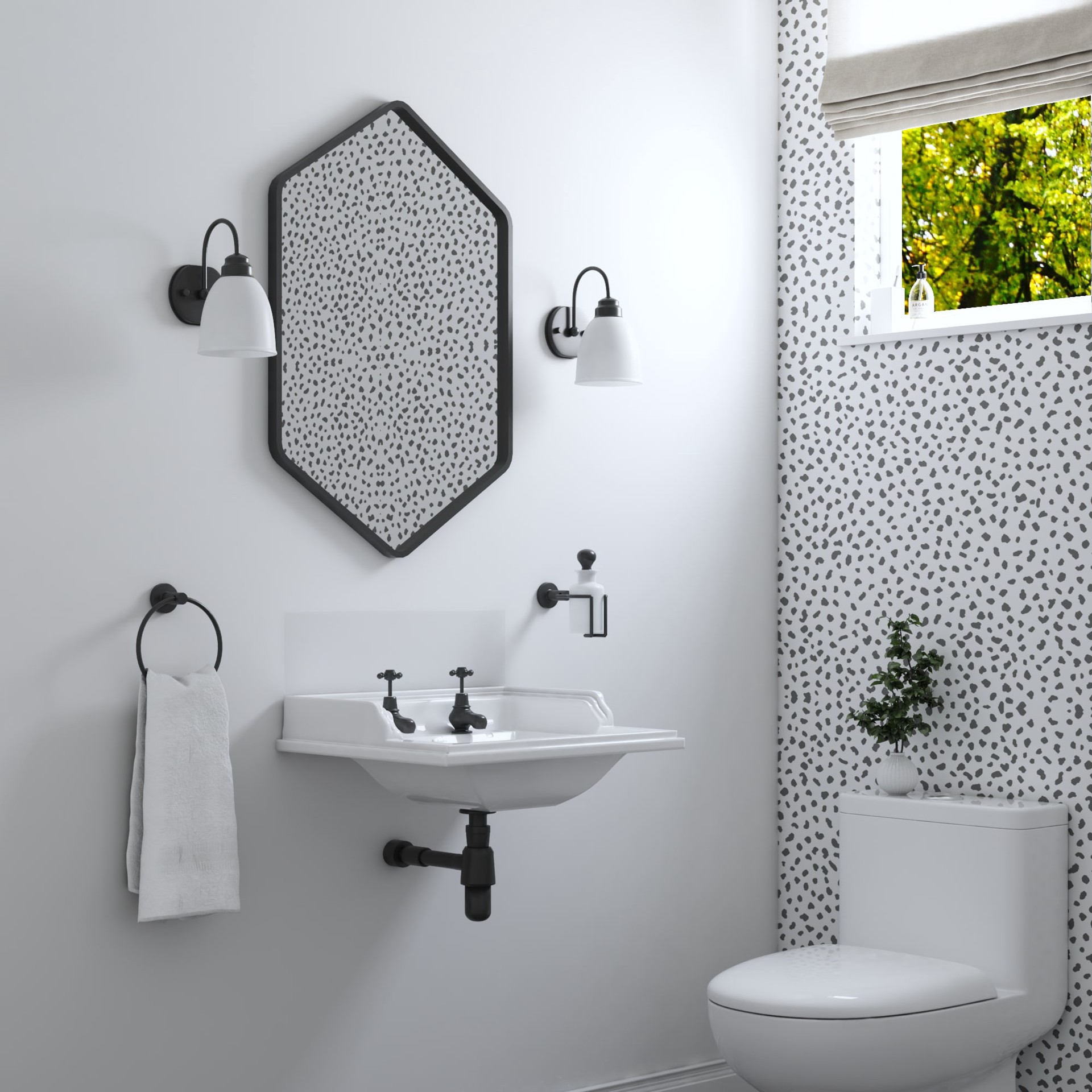 slide 6 of 6, Project Source Wynfield 10.51-in 1-Light Matte Black Traditional Vanity Light, 1 ct