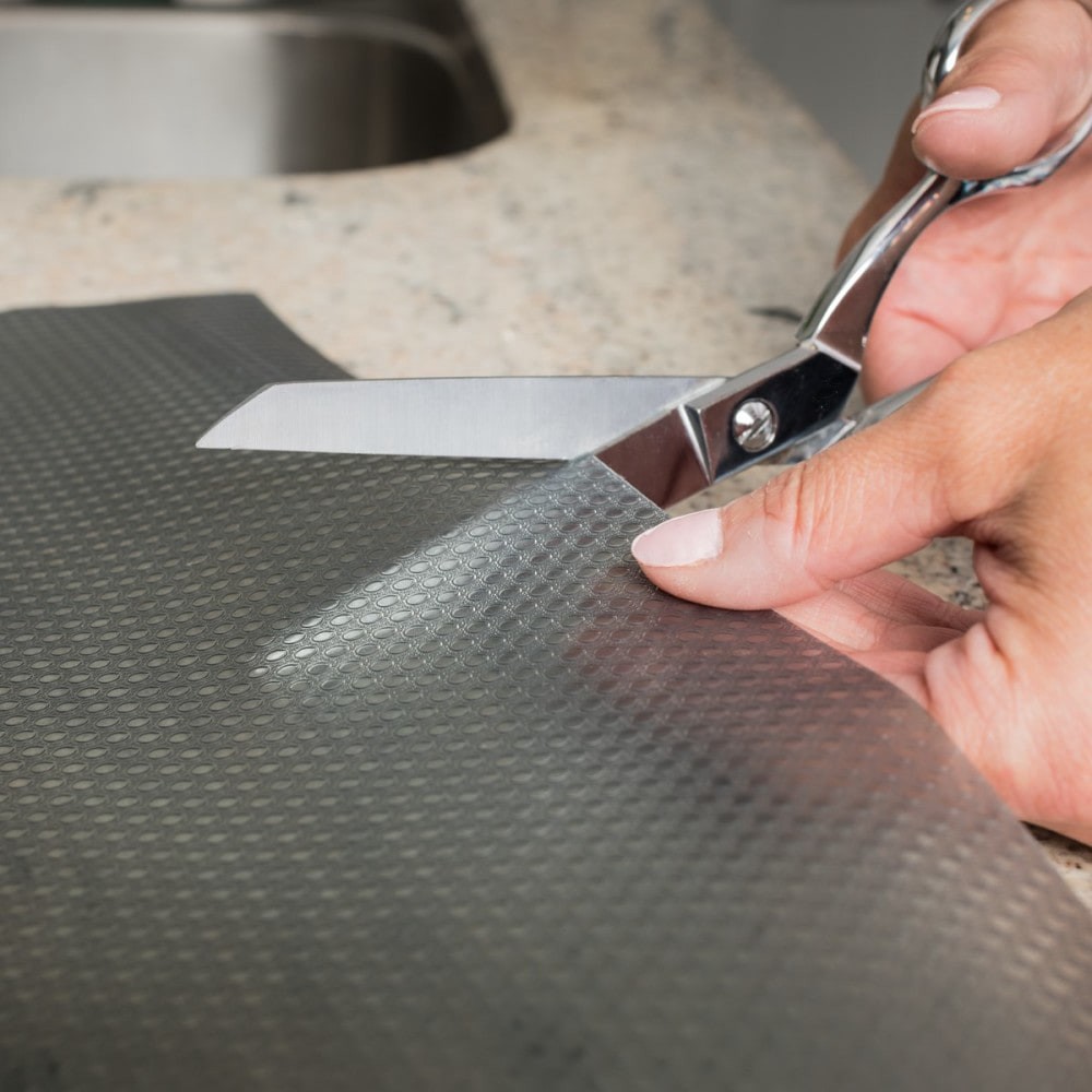 slide 6 of 6, Duck EasyLiner Clear Classic Under the Sink Liner 24-in x 4-ft Black Cabinet mat, 1 ct