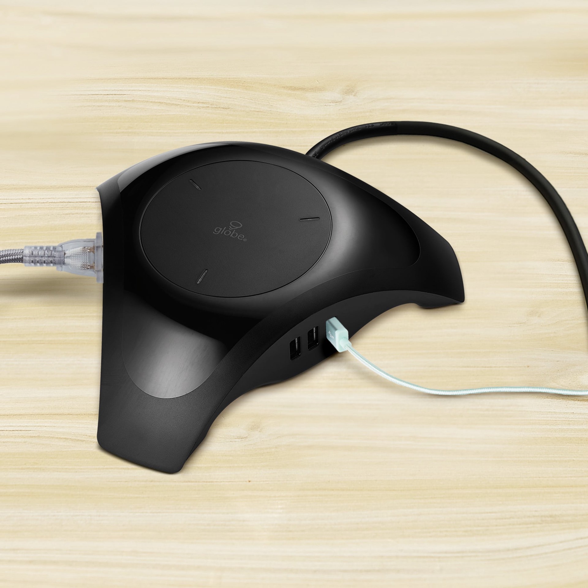 slide 4 of 6, Globe Electric 6-ft 2 -Outlet 450 Joules 1875 -Watts Black Indoor Various receptacles Surge Protector, 1 ct