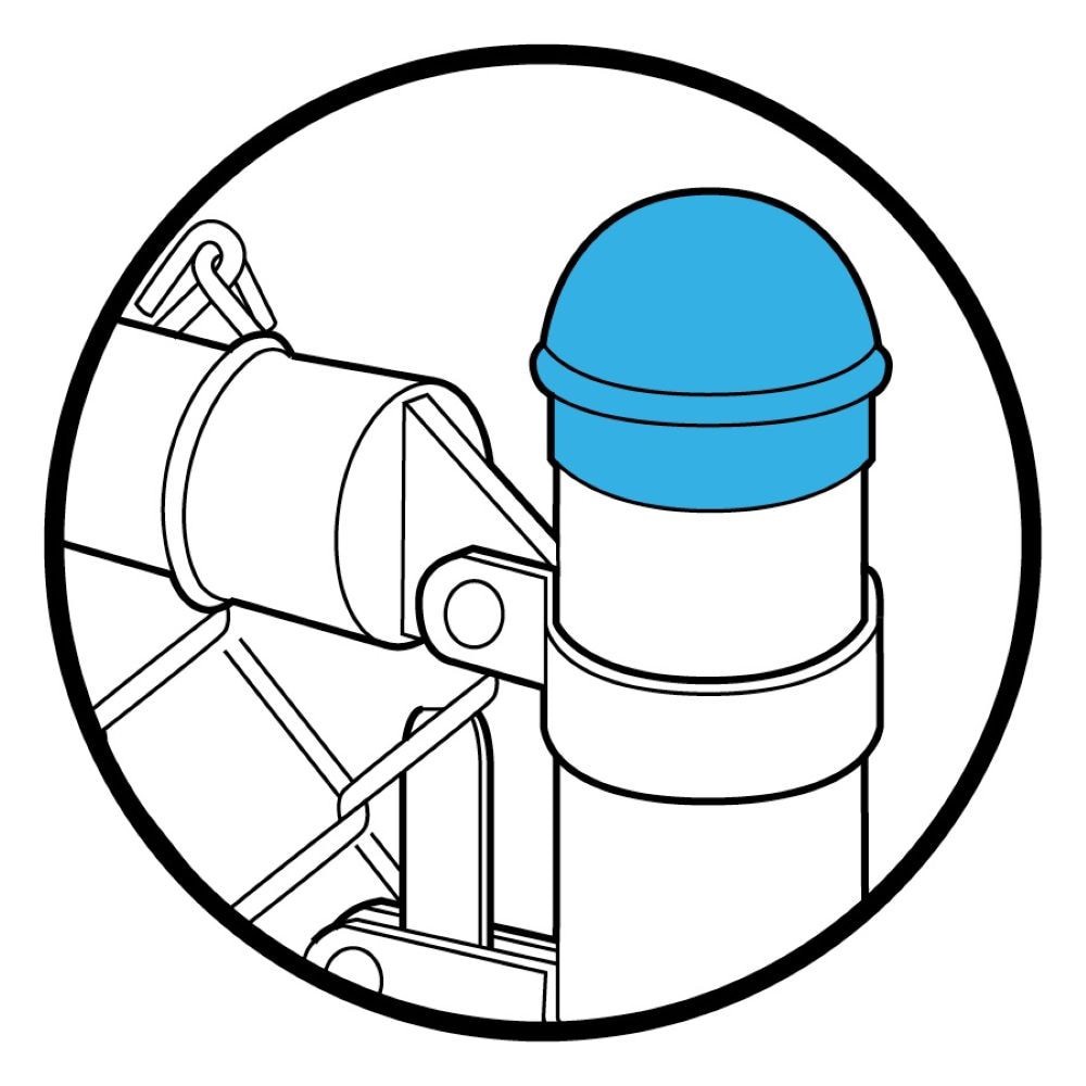 slide 6 of 6, Merchants Metals 1.63-in W x 1.63-in L Galvanized Aluminum Chain-link fence Dome cap - Fits Common Post Measurement: 1-5/8-in x 1-5/8-in, 1 ct