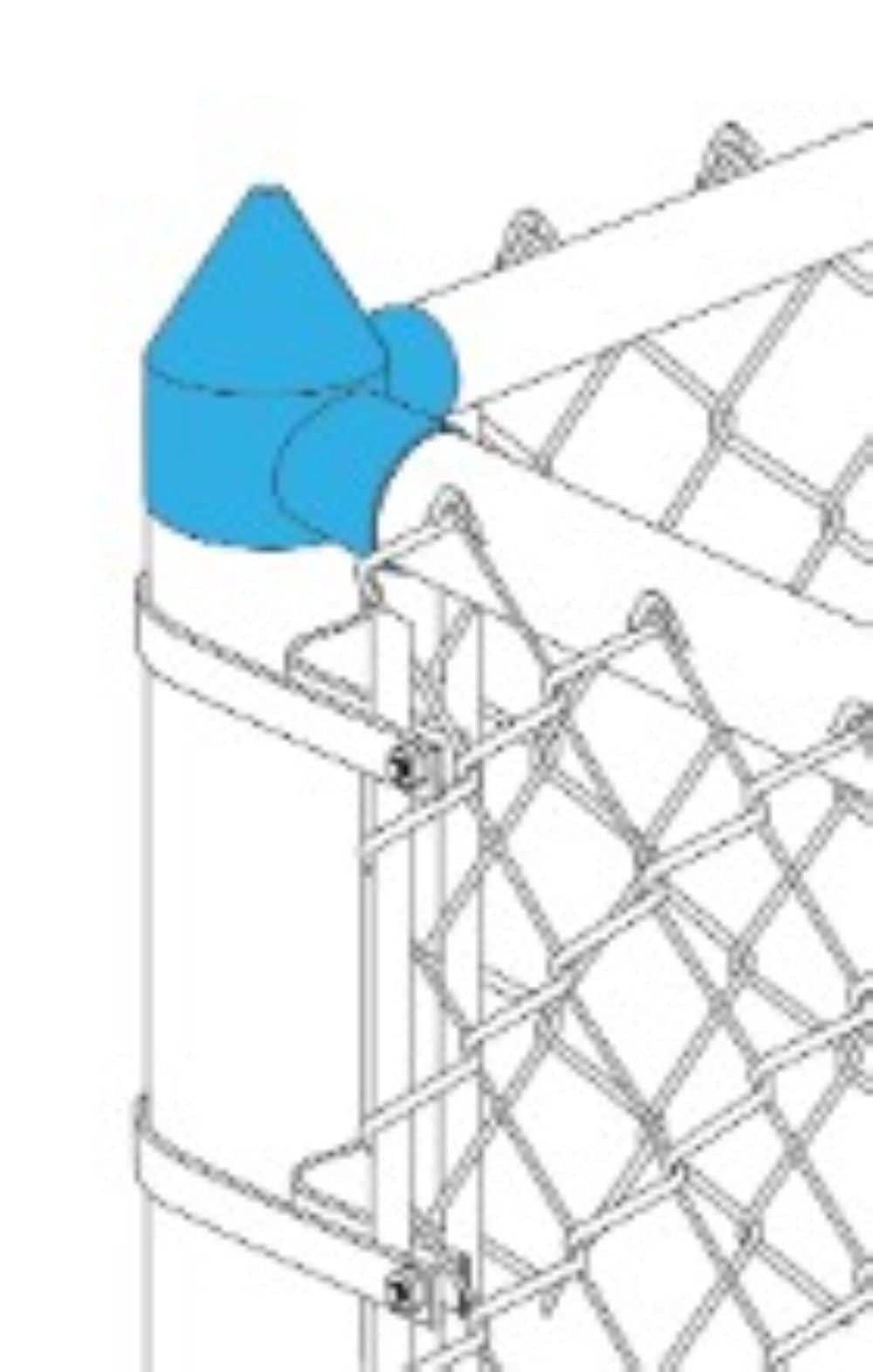 slide 2 of 3, Merchants Metals Galvanized Aluminum Chain-link fence Bullet cap - Fits Common Post Measurement: 2-3/8-in x 2-3/8-in, 1 ct