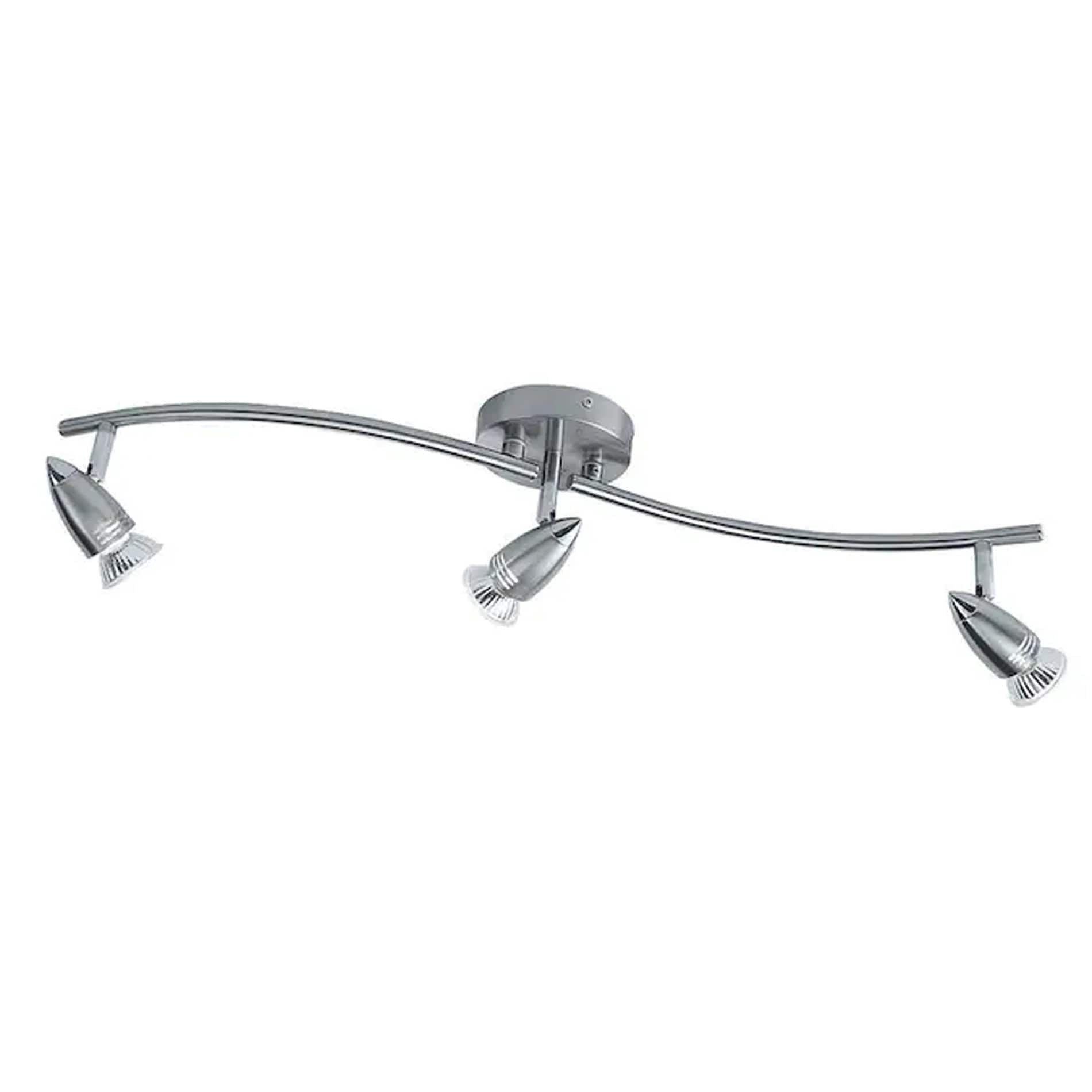 slide 1 of 6, allen + roth 26.5-in 3 -Light Brushed nickel GU10 pin base Modern/contemporary Track Bar, 1 ct