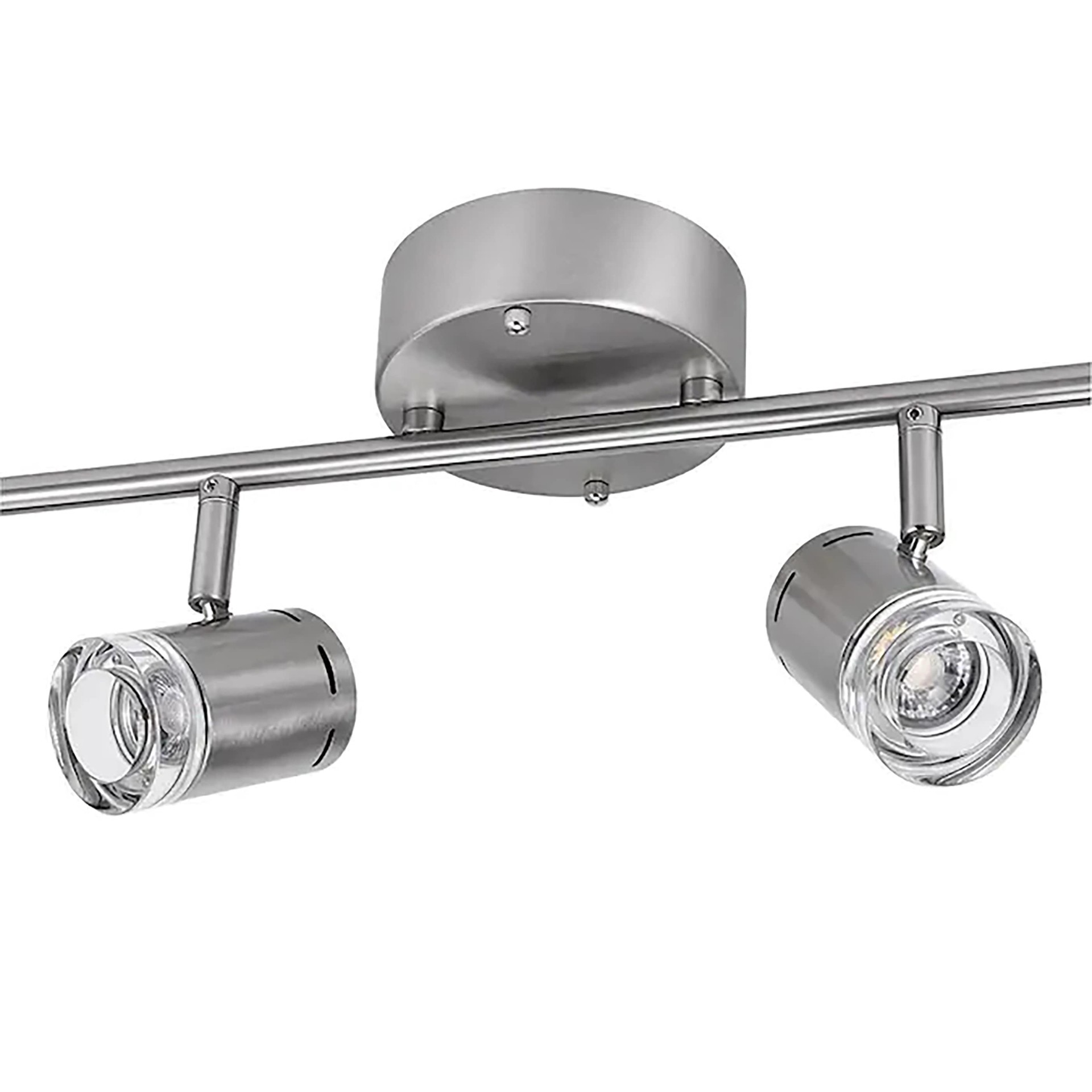 slide 2 of 4, allen + roth 29.6-in 4 -Light Brushed nickel dimmable Integrated Modern/contemporary Track Bar, 1 ct