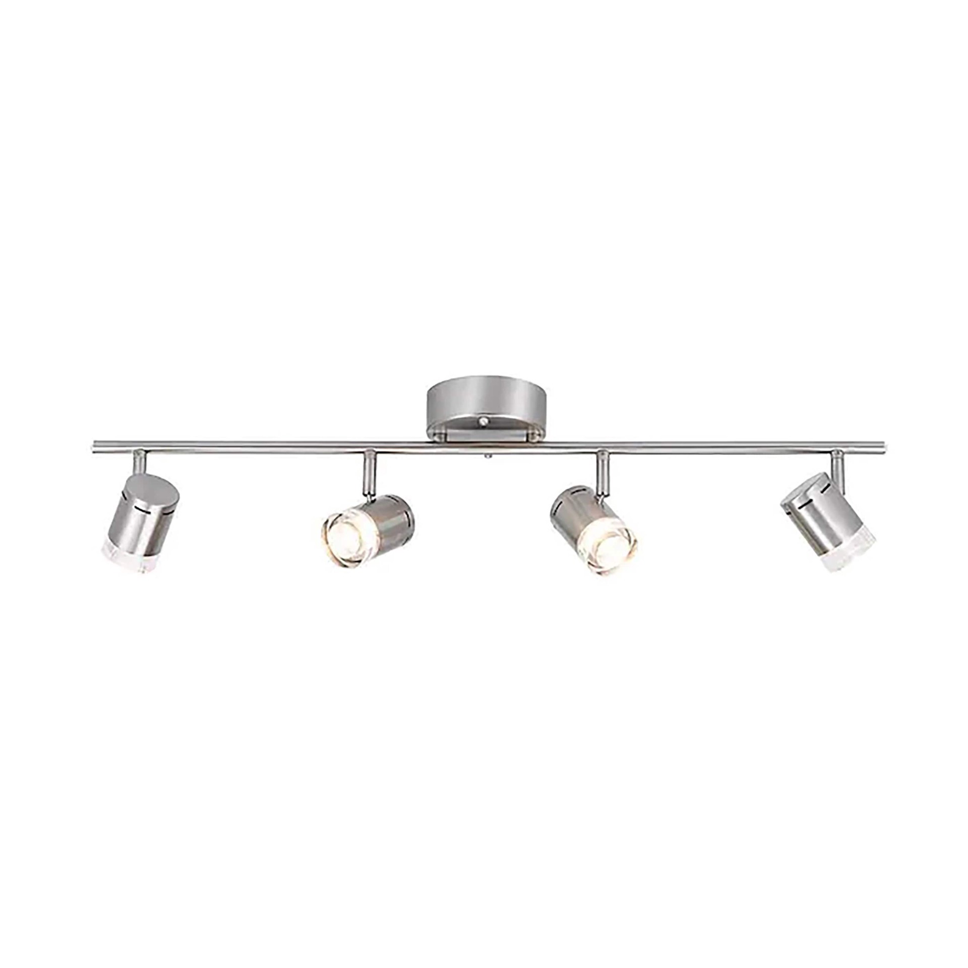 slide 3 of 4, allen + roth 29.6-in 4 -Light Brushed nickel dimmable Integrated Modern/contemporary Track Bar, 1 ct