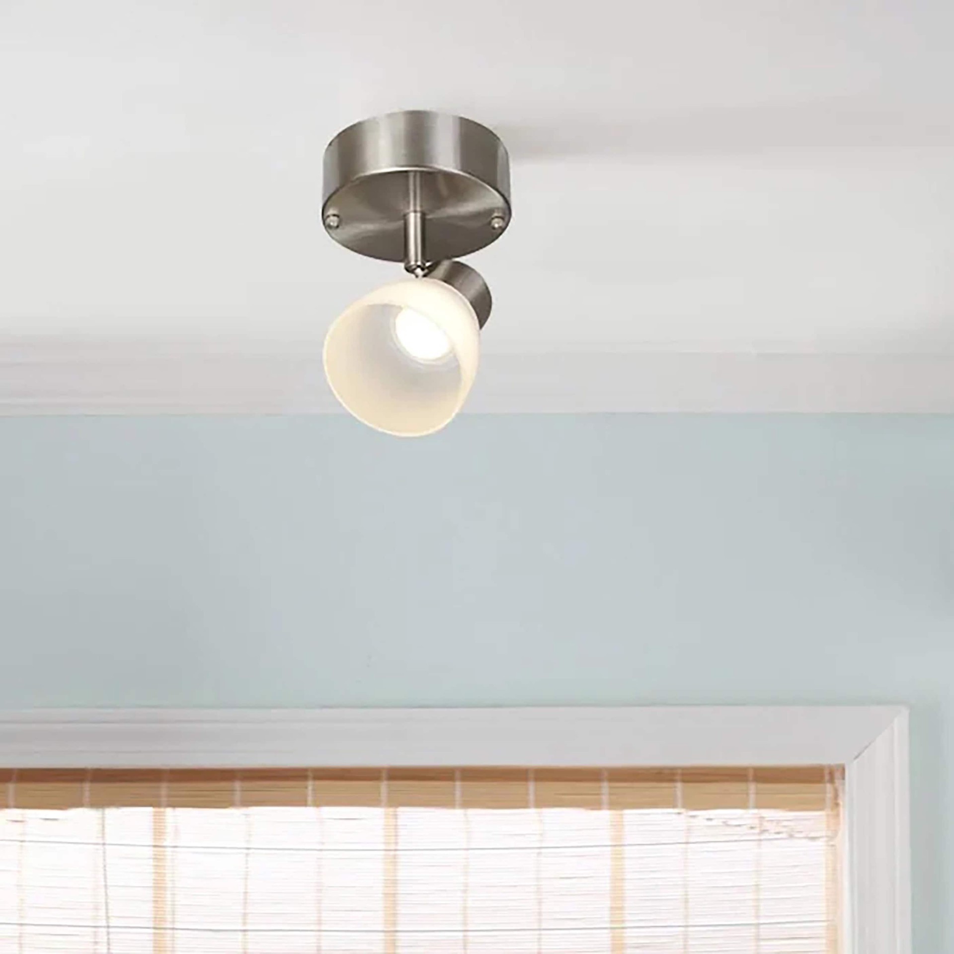 slide 3 of 6, allen + roth 4.53-in 1 -Light Brushed nickel dimmable Integrated Modern/contemporary Track Bar, 1 ct