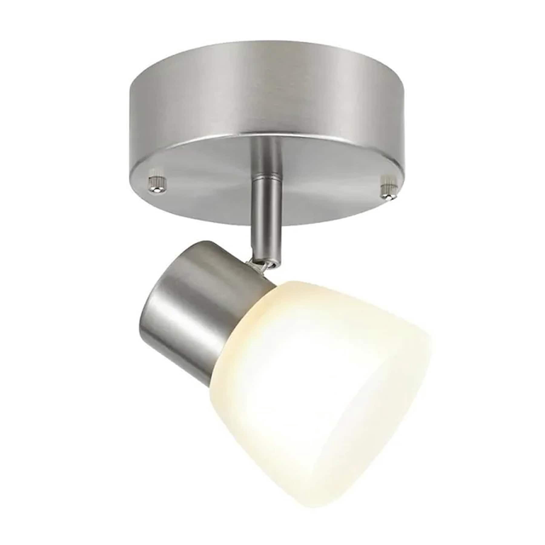 slide 1 of 6, allen + roth 4.53-in 1 -Light Brushed nickel dimmable Integrated Modern/contemporary Track Bar, 1 ct