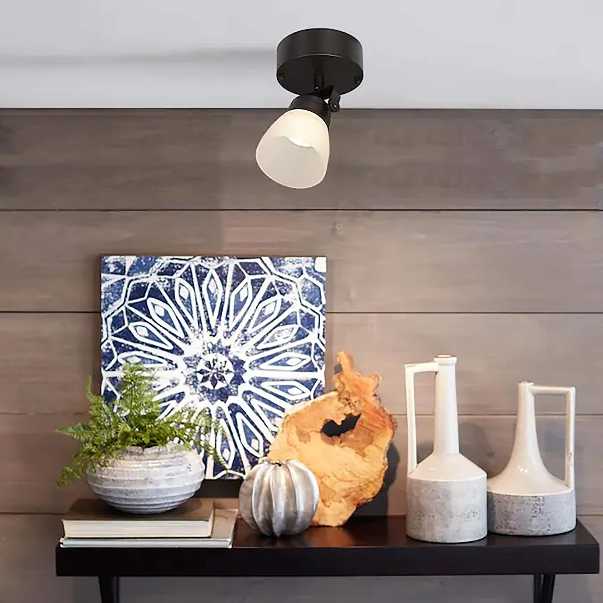 slide 4 of 6, allen + roth 4.53-in 1 -Light Bronze dimmable Integrated Modern/contemporary Track Bar, 1 ct