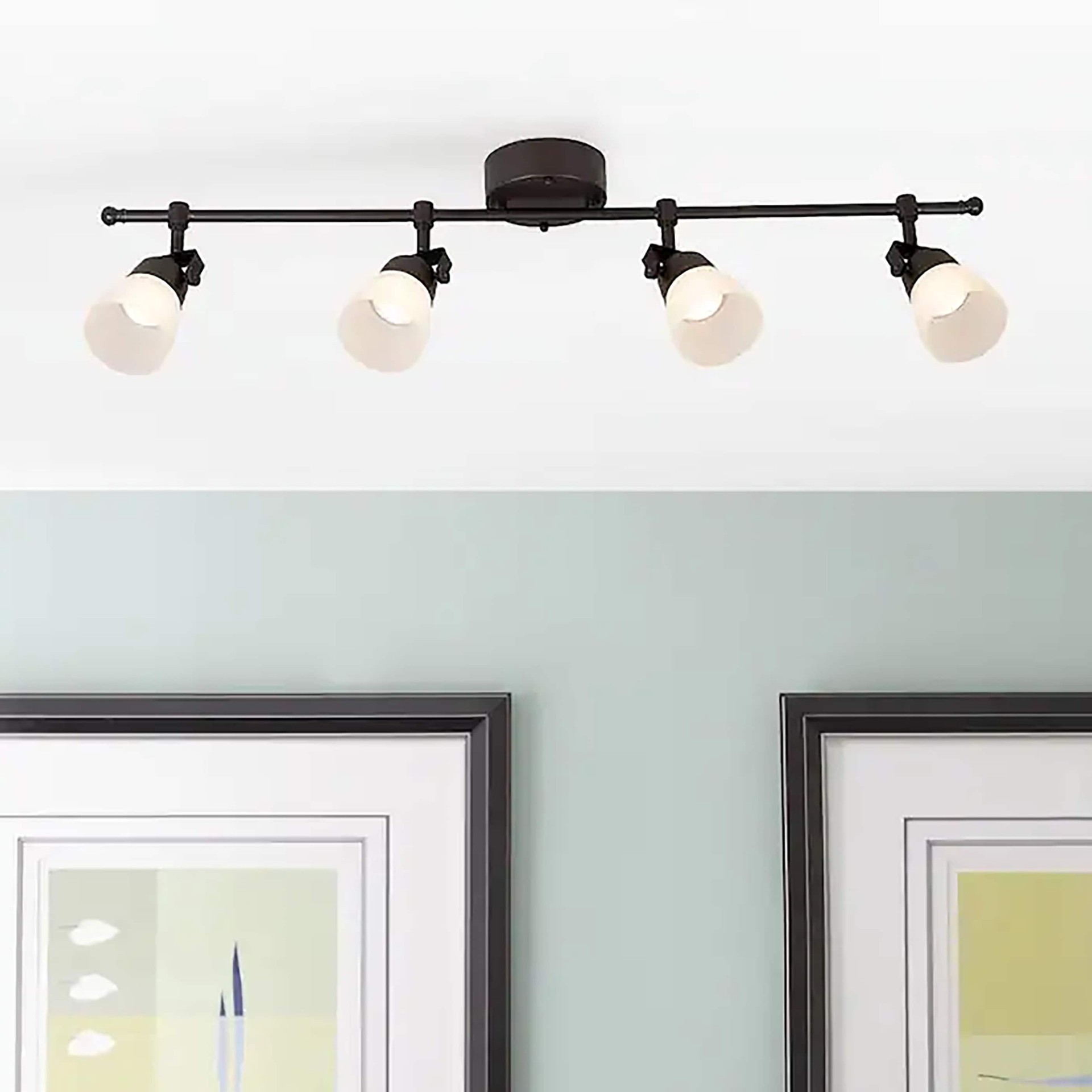 slide 3 of 6, allen + roth 32.99-in 4 -Light Bronze dimmable Integrated Modern/contemporary Track Bar, 1 ct