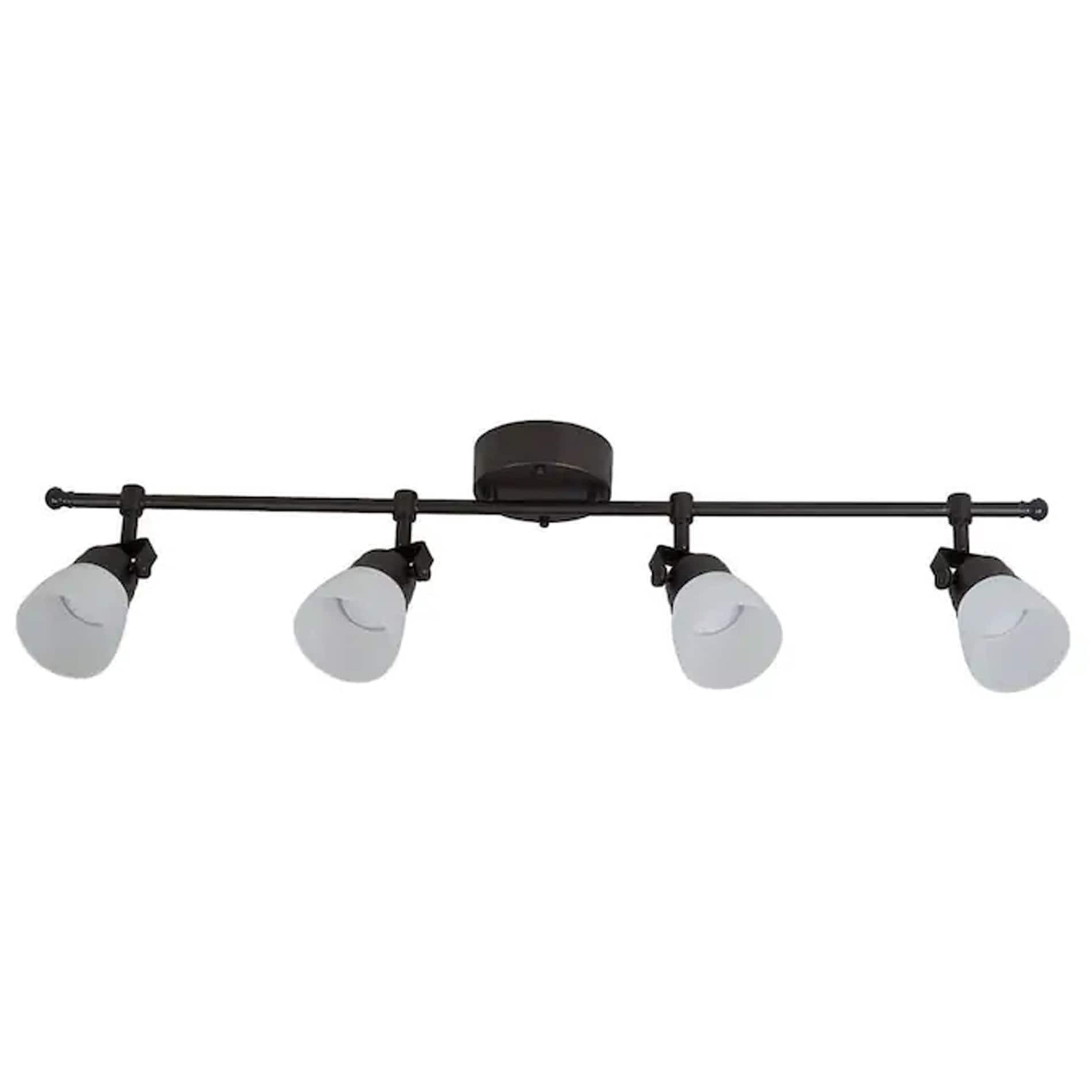 slide 1 of 6, allen + roth 32.99-in 4 -Light Bronze dimmable Integrated Modern/contemporary Track Bar, 1 ct