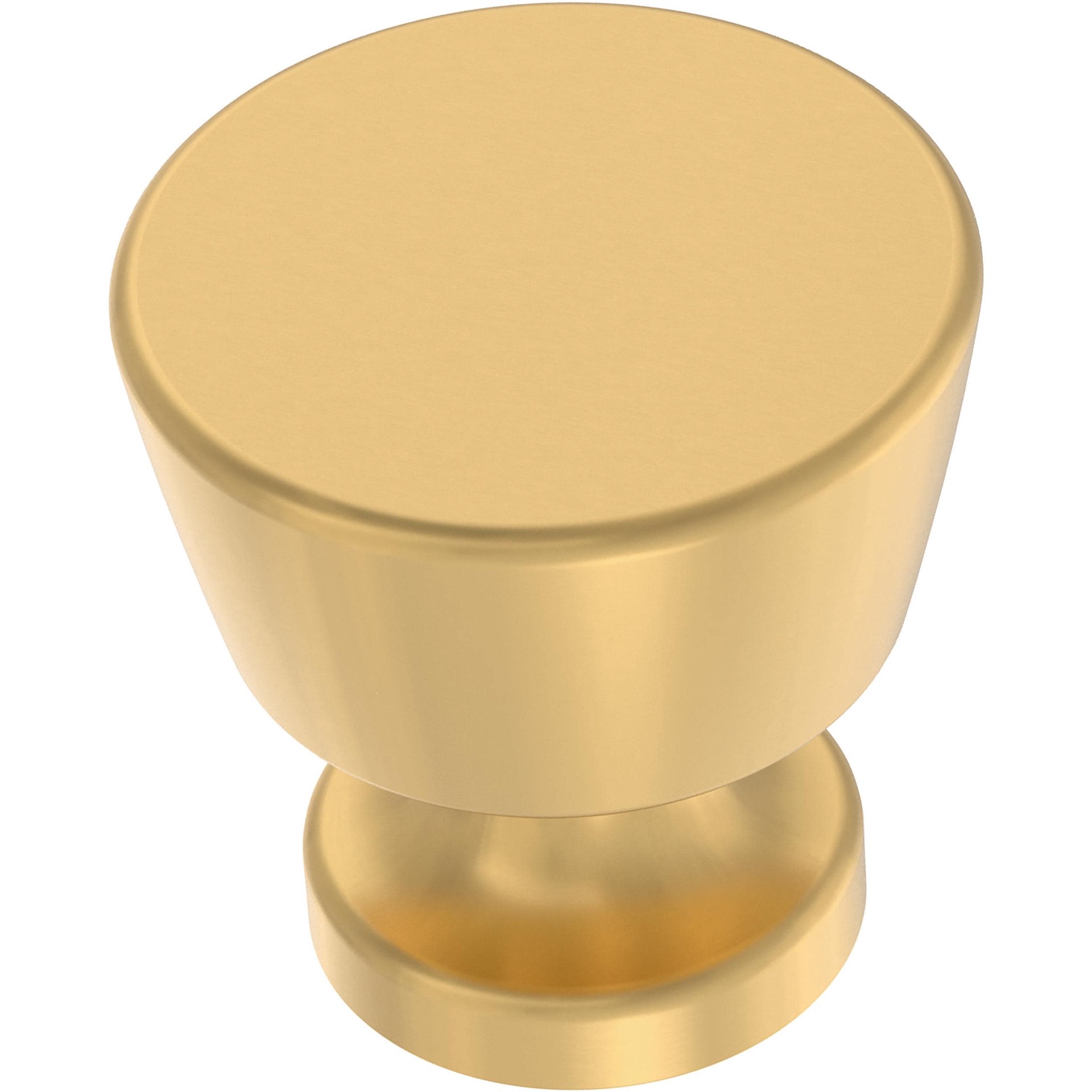 slide 1 of 6, allen + roth Delia 1-1/8-in Brushed Brass Round Cabinet Knob, 1 ct