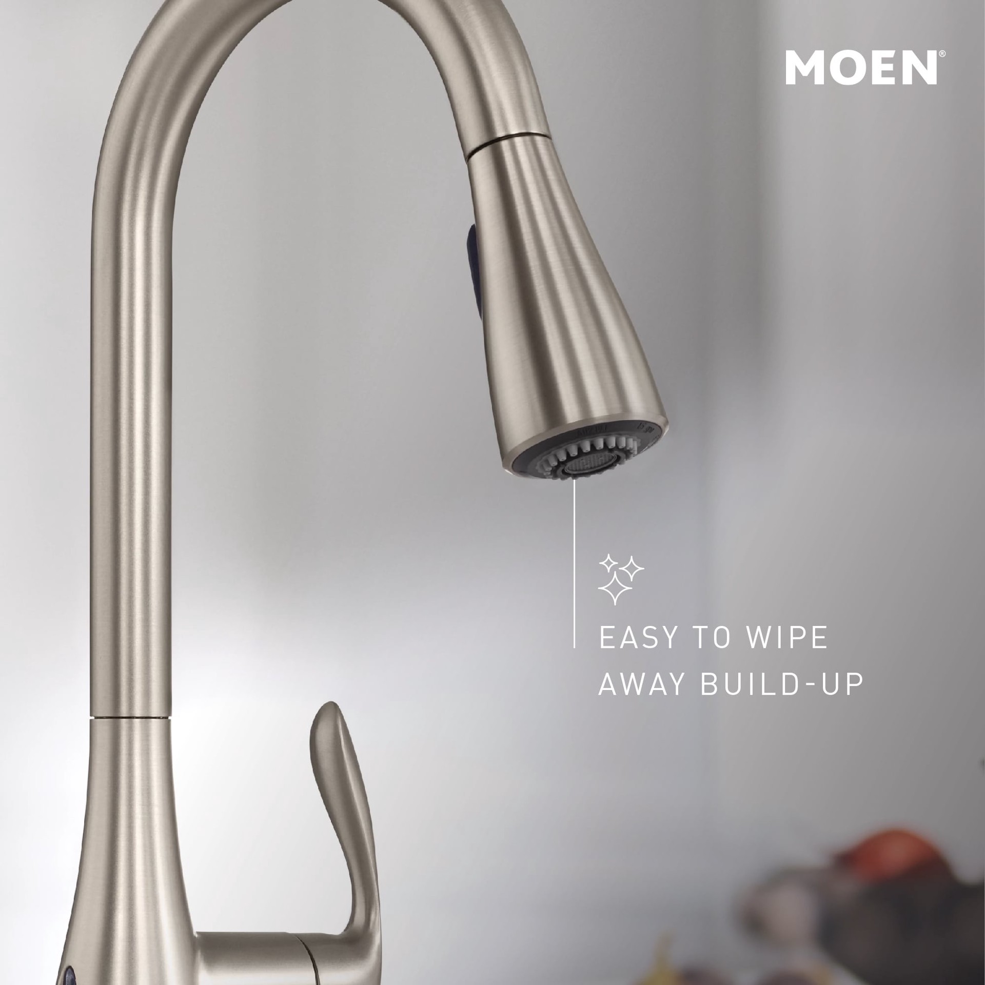 slide 4 of 6, Moen Edwyn Matte Black Single Handle Deck-mount Pull-down Kitchen Faucet with Sprayer ( Deck Plate Included ) (Soap Dispenser Included), 1 ct