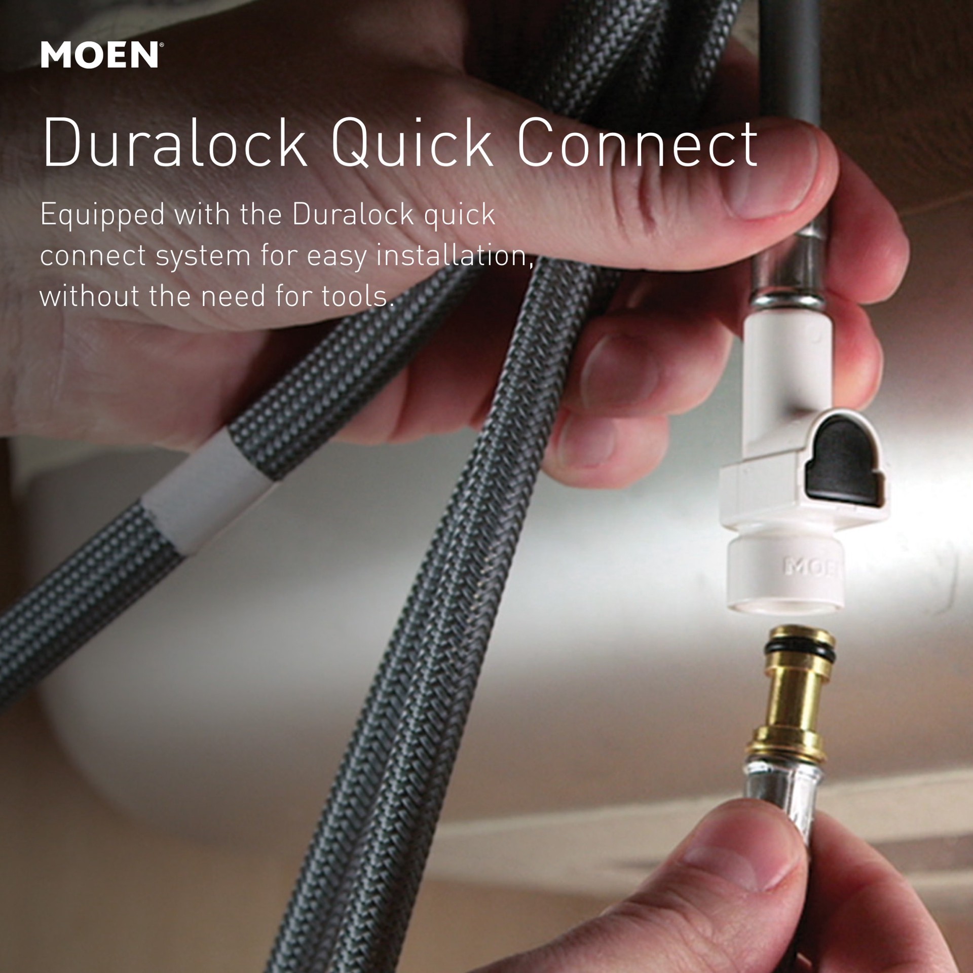 slide 5 of 6, Moen Edwyn Matte Black Single Handle Deck-mount Pull-down Kitchen Faucet with Sprayer ( Deck Plate Included ) (Soap Dispenser Included), 1 ct