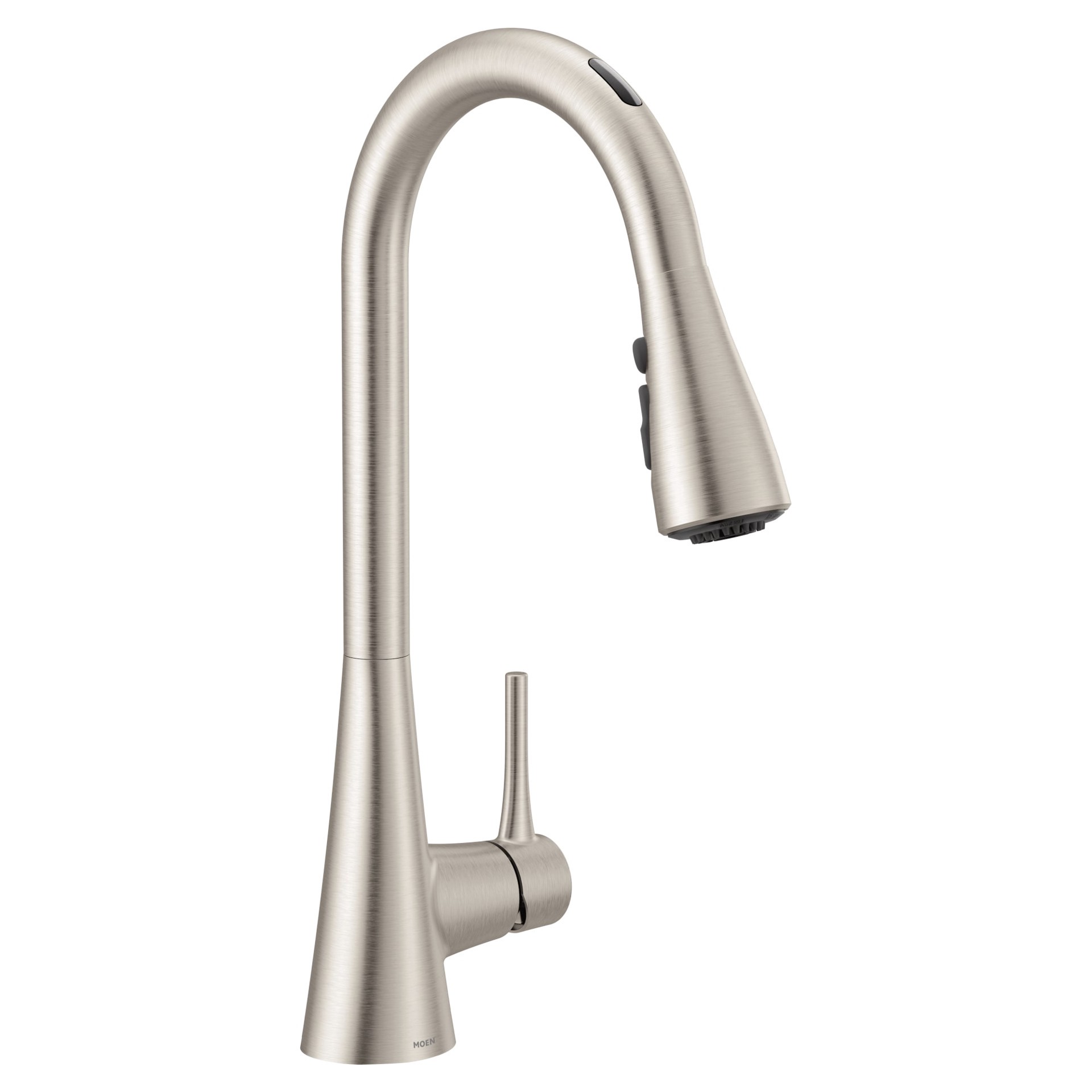 slide 1 of 6, Moen Sarai Spot Resist Stainless Single Handle Deck-mount Voice Activated Pull-down Kitchen Faucet, 1 ct