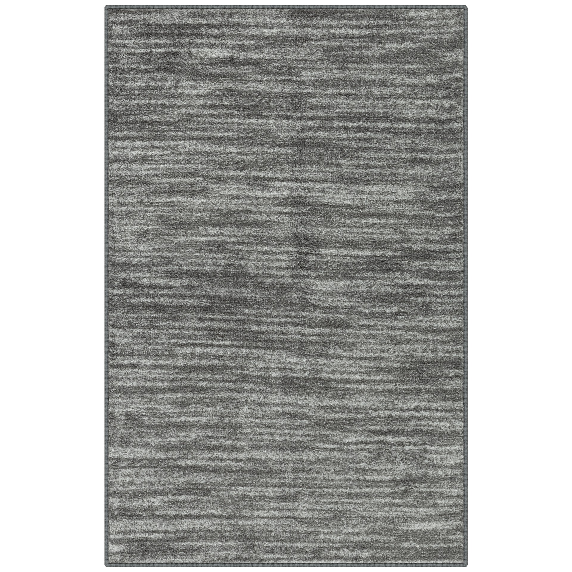 slide 2 of 6, allen + roth 3 x 4 (ft) Tufted Gray Rectangular Indoor Stripe Industrial Machine washable Throw rug, 1 ct