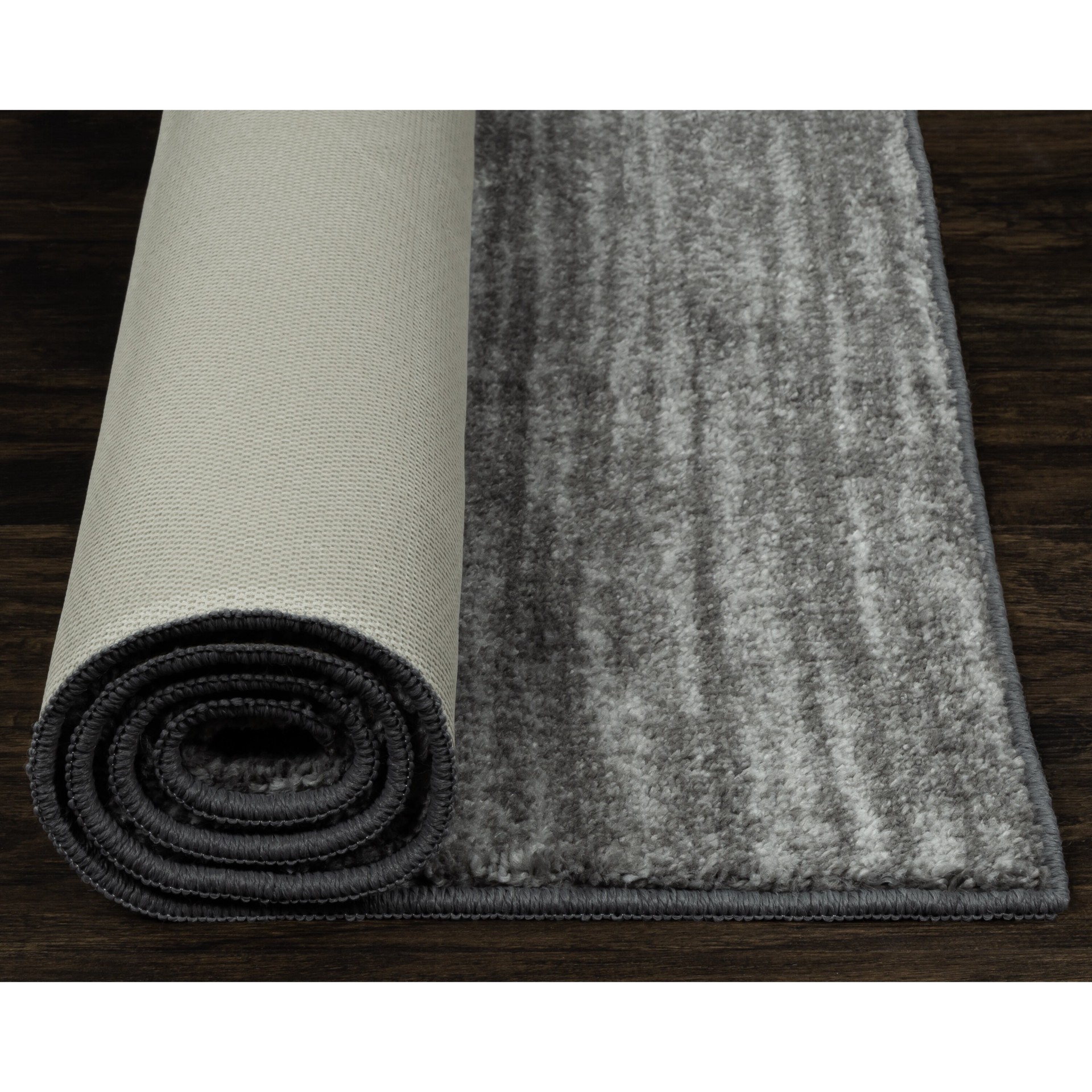 slide 6 of 6, allen + roth 3 x 4 (ft) Tufted Gray Rectangular Indoor Stripe Industrial Machine washable Throw rug, 1 ct