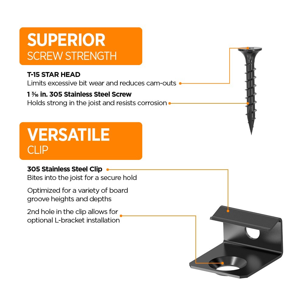 slide 4 of 6, CAMO Starter Clip Starter clips 305 Stainless Steel Hidden Deck Fastener 30 Square feet ( 25 -Pack ), 1 ct
