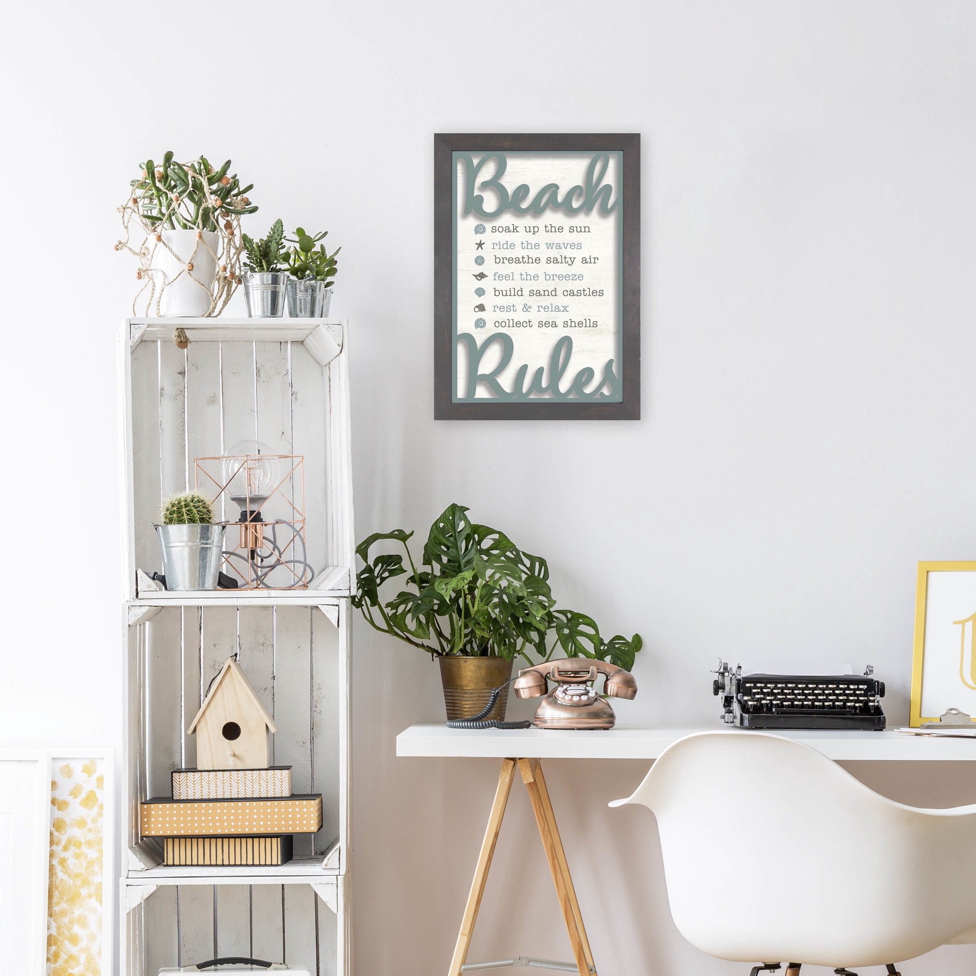 slide 4 of 4, allen + roth Framed 11.5-in H x 16-in W Coastal Print, 1 ct