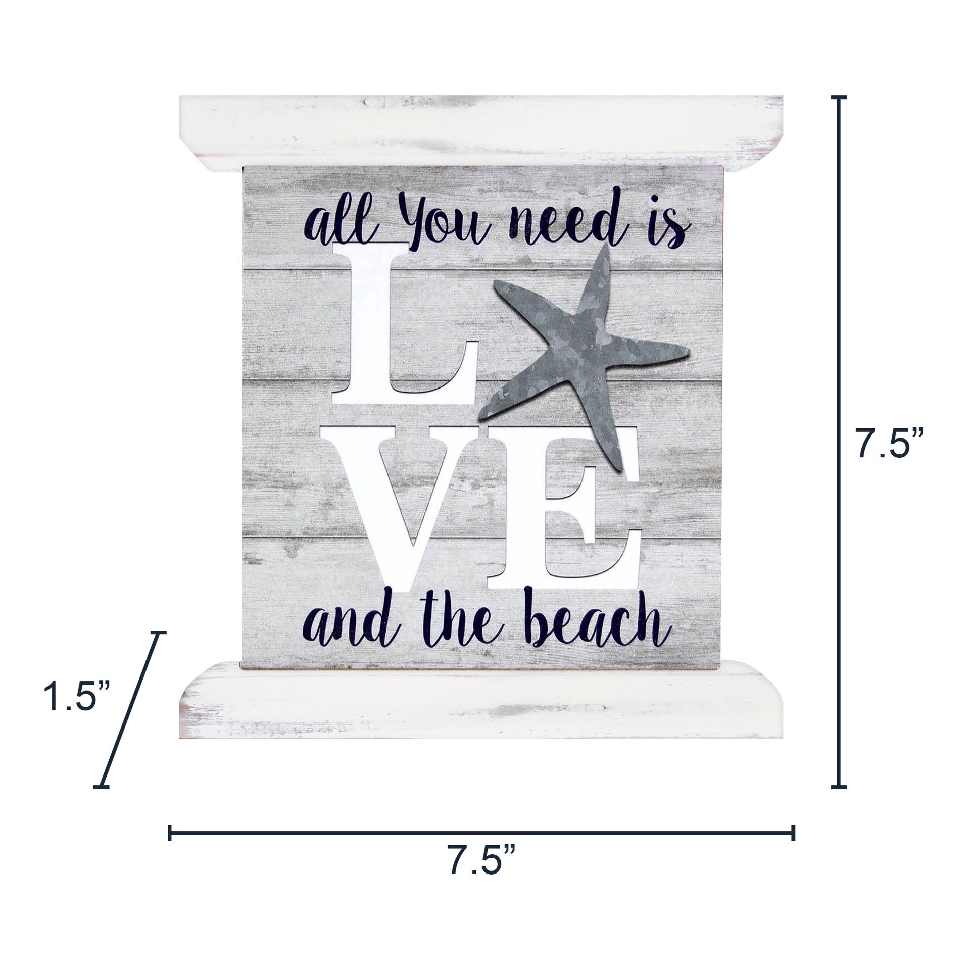 slide 3 of 4, allen + roth Framed 7.5-in H x 7.5-in W Coastal Wood Print, 1 ct