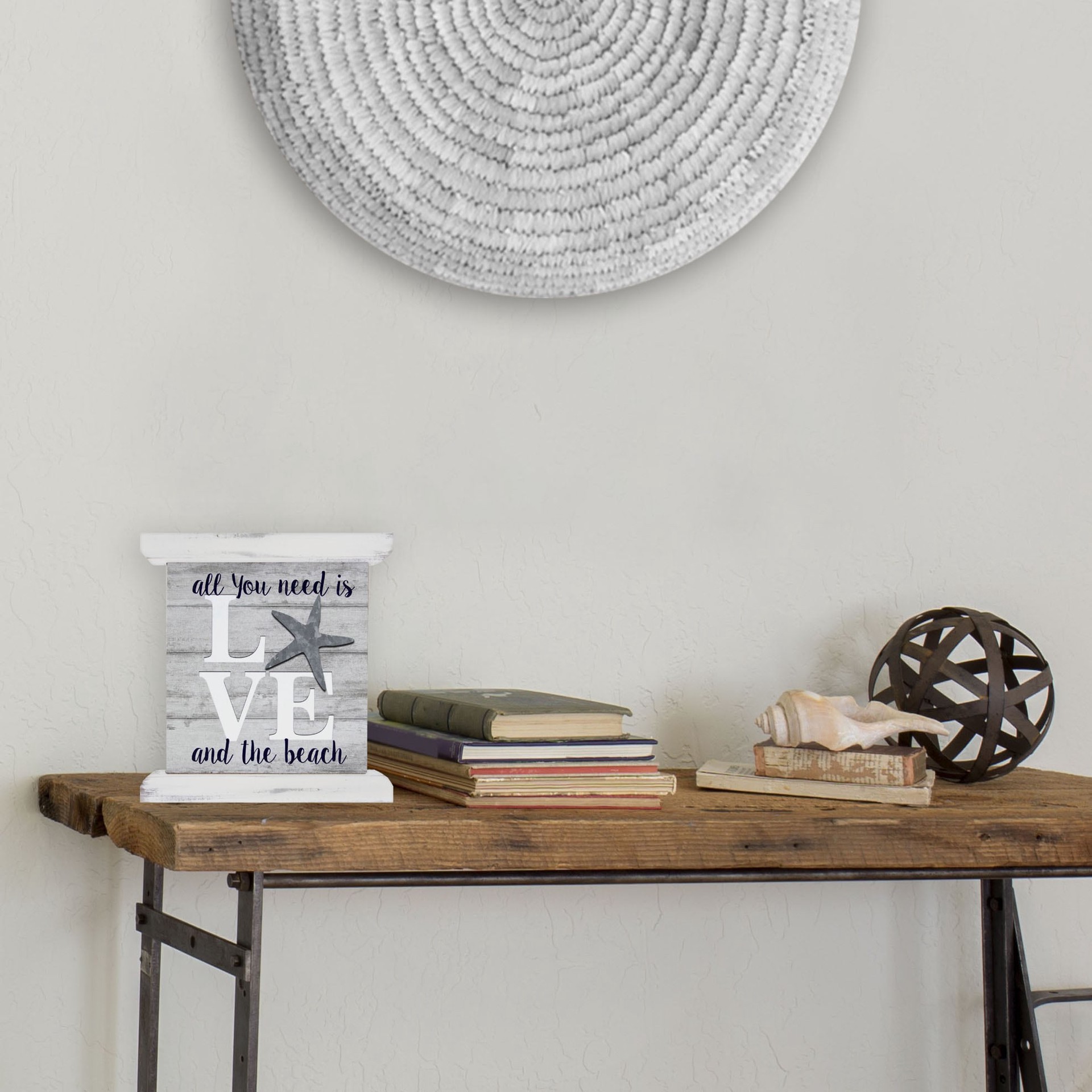 slide 4 of 4, allen + roth Framed 7.5-in H x 7.5-in W Coastal Wood Print, 1 ct